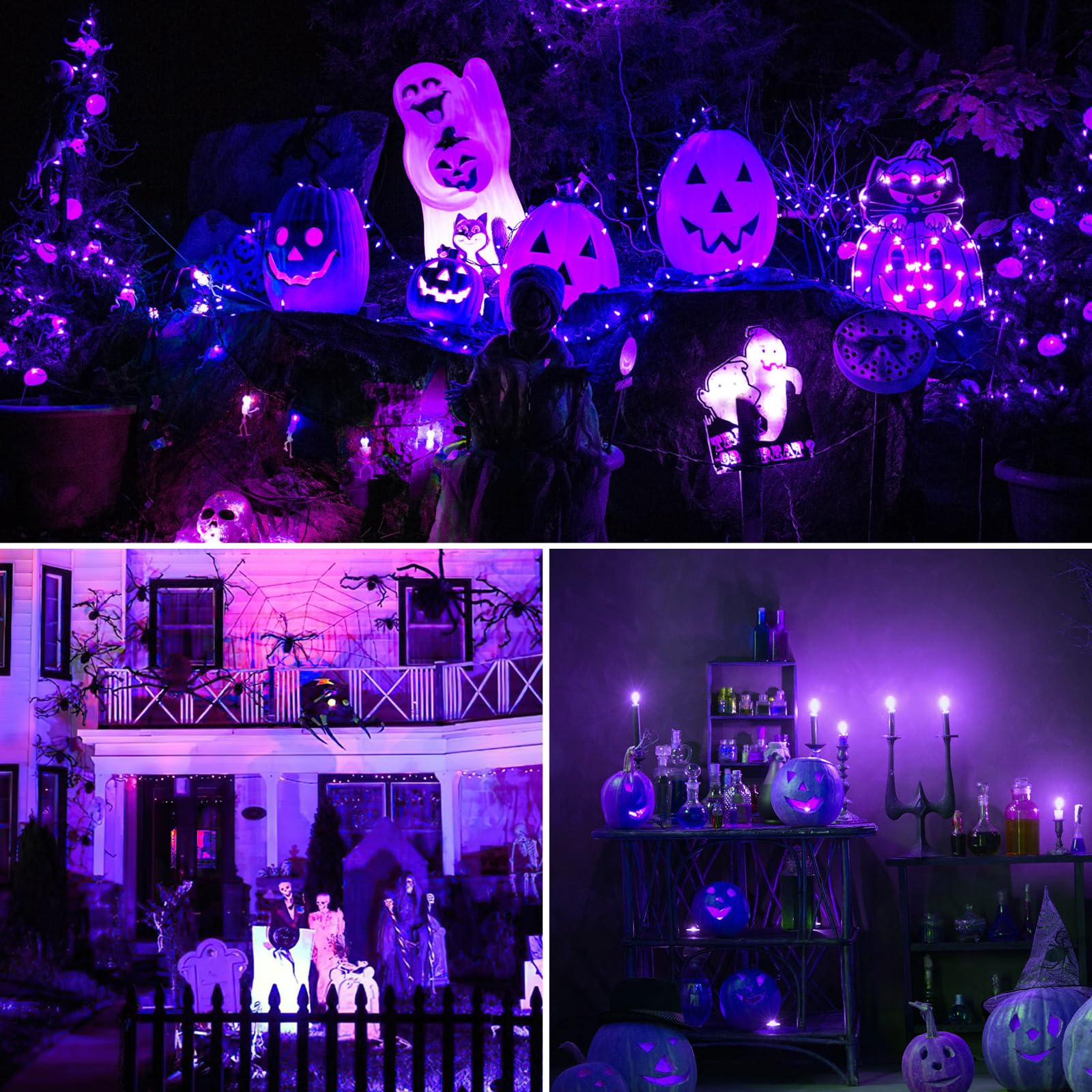 Kqhben Purple Light Bulbs - [ 4 Pack ]- 9W(60W Equivalent) E26 Base Led Colored Light Bulb For Festivals Party Christmas Bar Eve