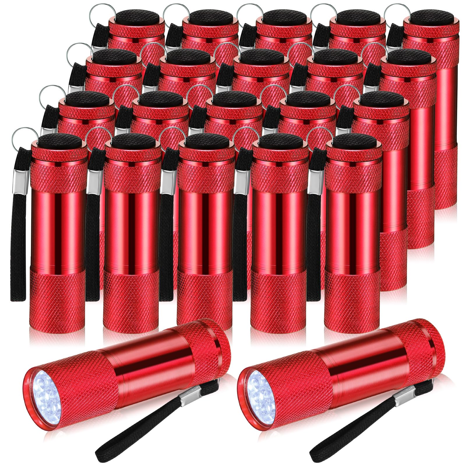 Vihose Mini Flashlights 20 Pcs Red Led Handheld Aluminum Light For Kids Emergency Camping