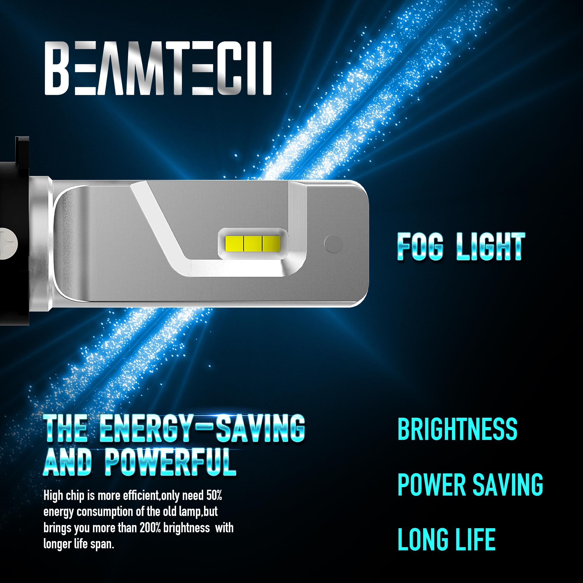BEAMTECH 900-5 H-11 Fog Light Bulbs - HB-3 H-8 H-9 ATV/UTV Powersports Light