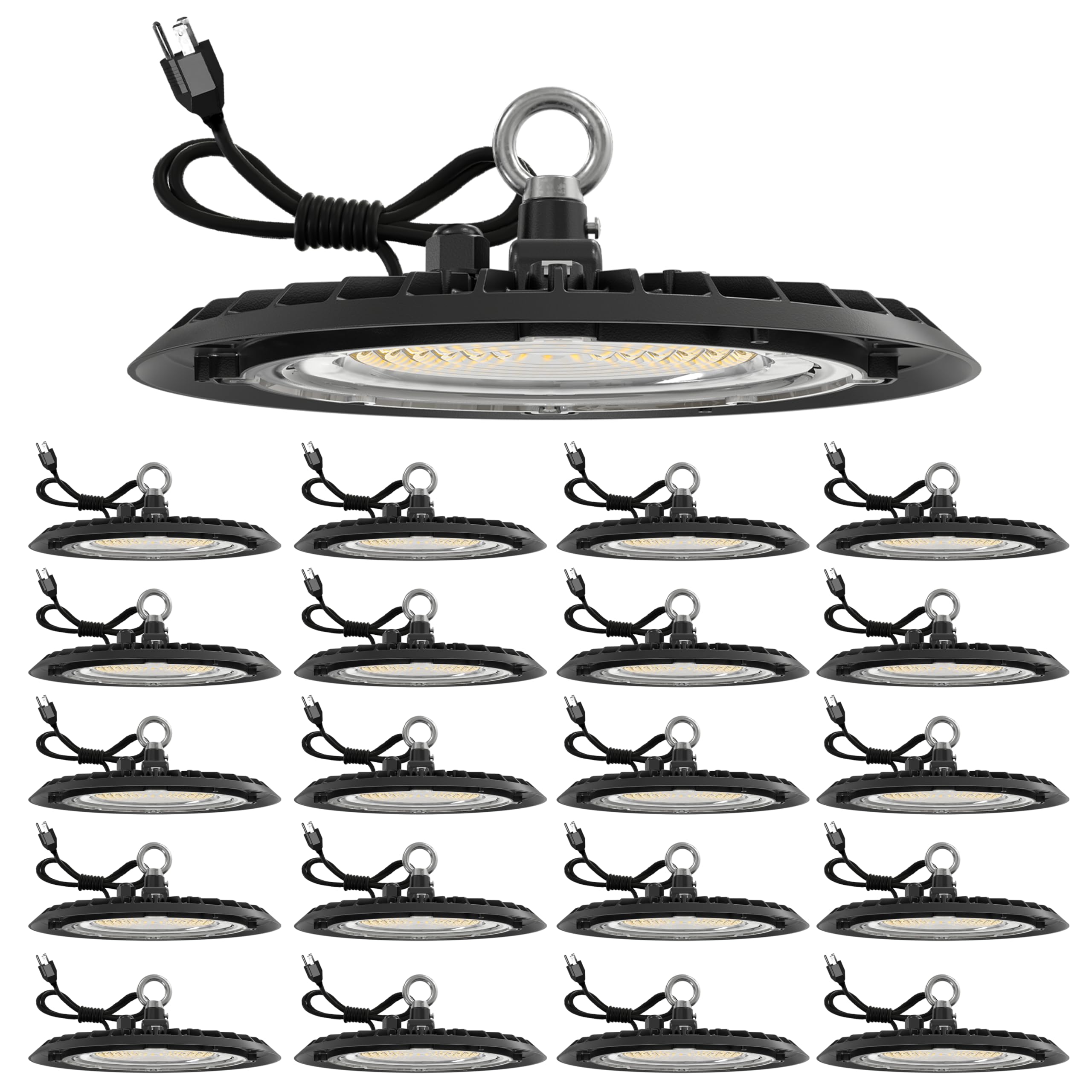 Sunco UFO LED High Bay Light 150W 20 Pack, 5000K Daylight, Aluminum, IP65 Waterproof, UL Listed, Power Cord Included