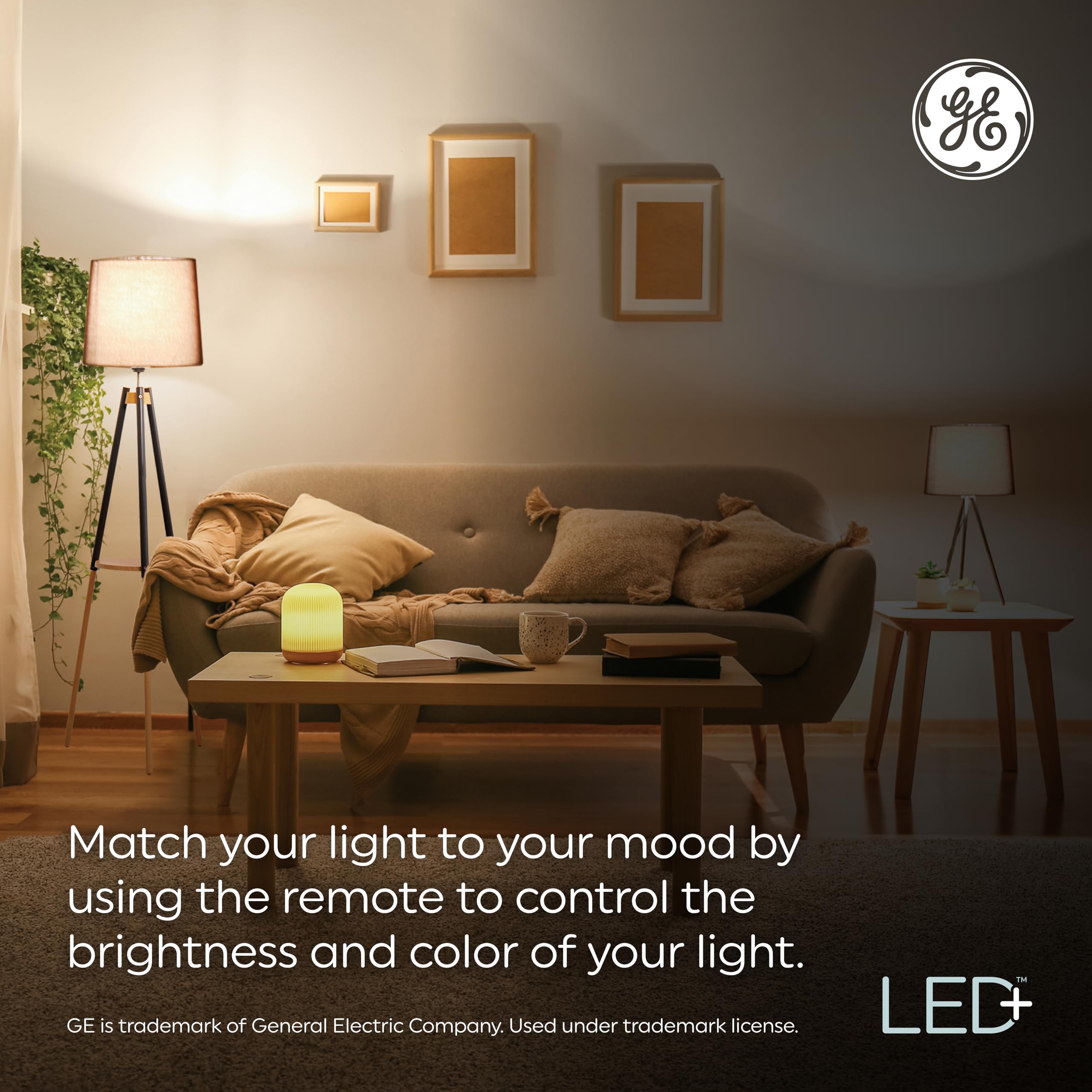 Ge Led+ Color Changing Led Light Bulbs With Remote, No App Or Wi-Fi Required, A19 Standard Bulbs (2 Pack)