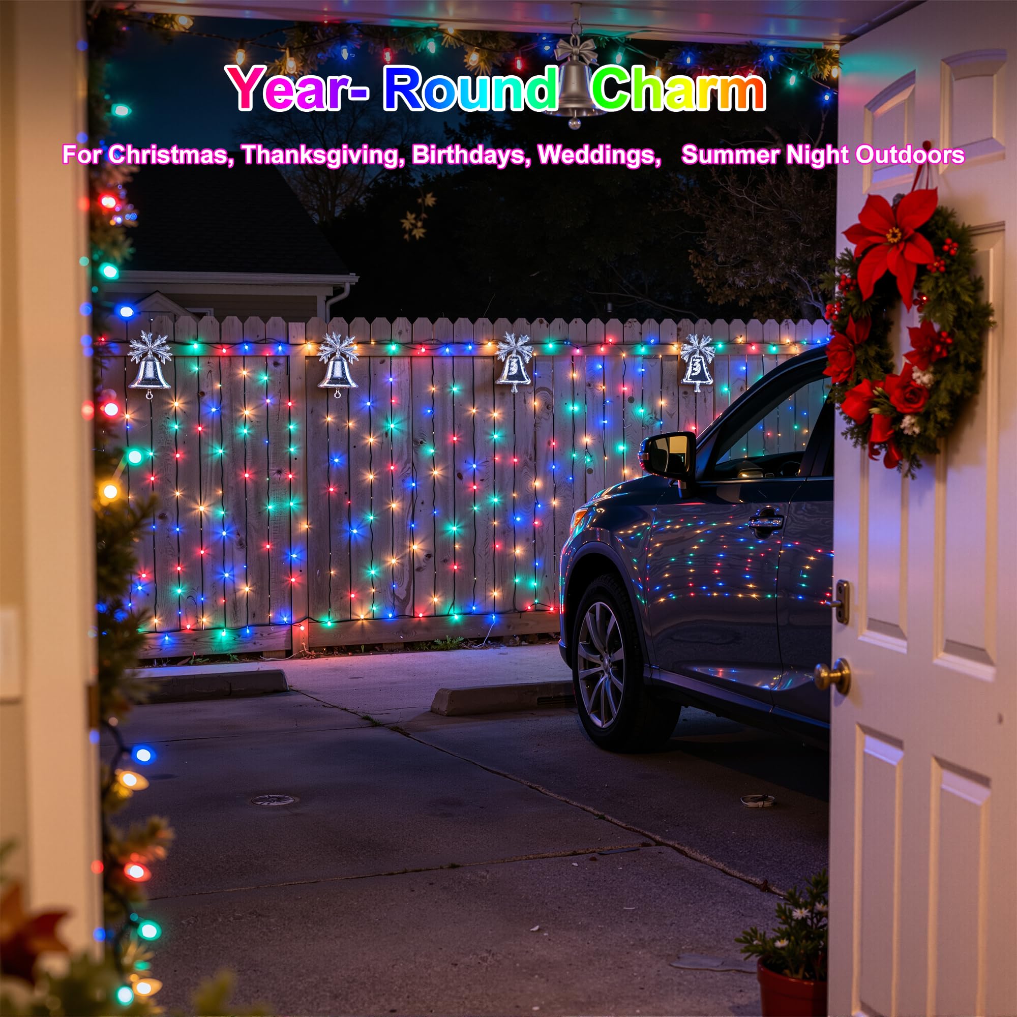 750Led Christmas Lights Outdoor Use  240Ft 12 Modes Multicolor Led String Lights With Timer Dimmable  Waterproof Christmas Tree Lights For Xmas Patio Yard Fence Balcony Garden Decor Multicolor