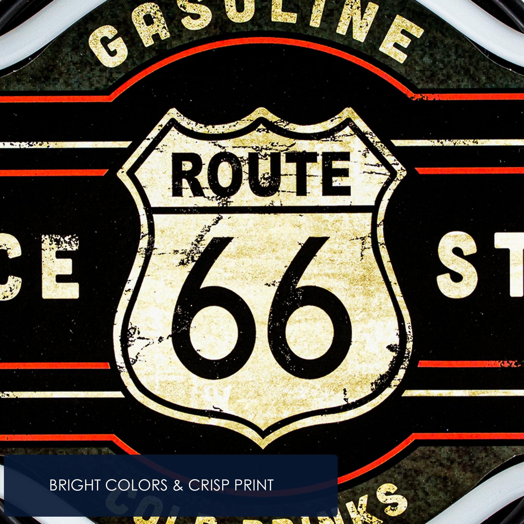 Route 66 Service Station - Reproduction Vintage Advertising Marquee Sign - Battery Powered Led Neon Style Light - 17 X 10 X 3 Inches