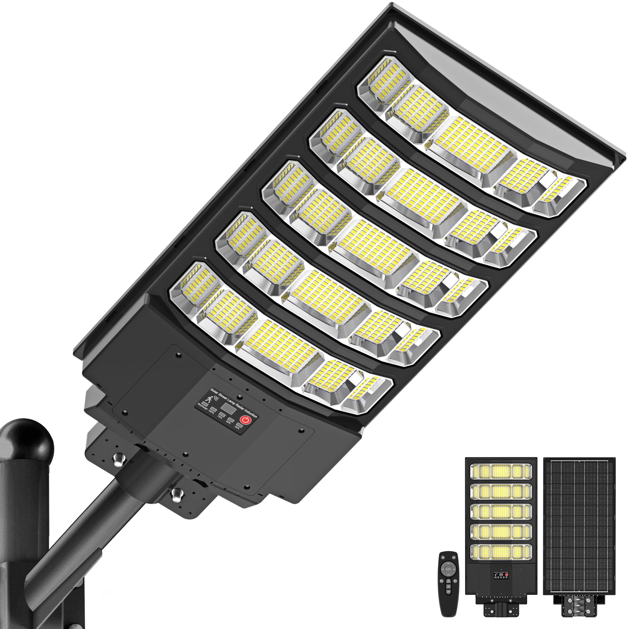 OKPRO 10000W Solar Street Lights Outdoor, Super Bright Solar Lights Outdoor Waterproof with Motion Sensor, IP66 Solar Flood Secu