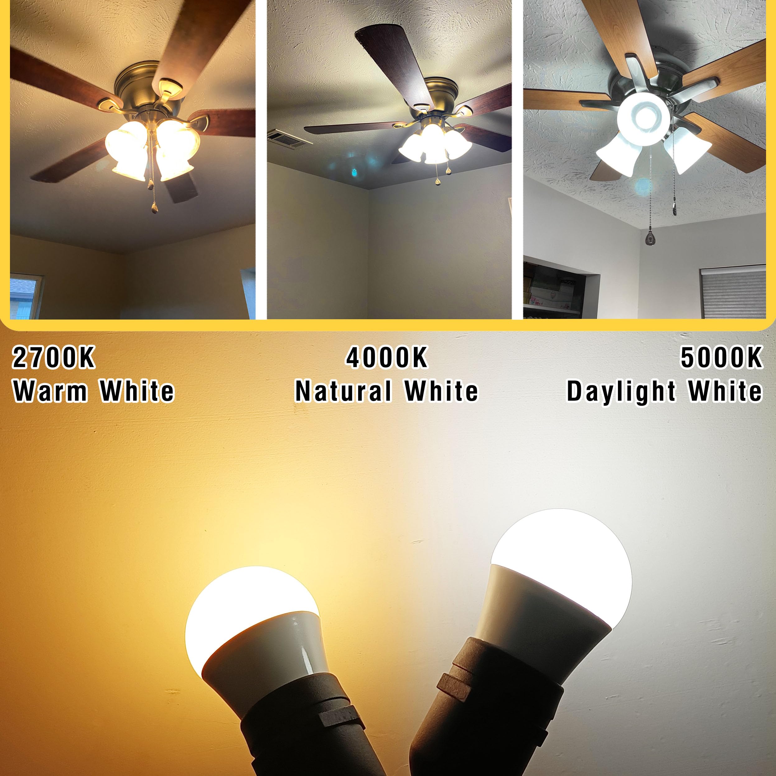 E12 Led Candelabra Bulb 100Watt Equivalent  4000K Natural White  E12 A19 Led Ceiling Fan Light Bulbs A60 Globe Shape For Chandelier Pendant Wall Sconces Lighting  9W 1000Lm  Non-Dimmable  2 Pack