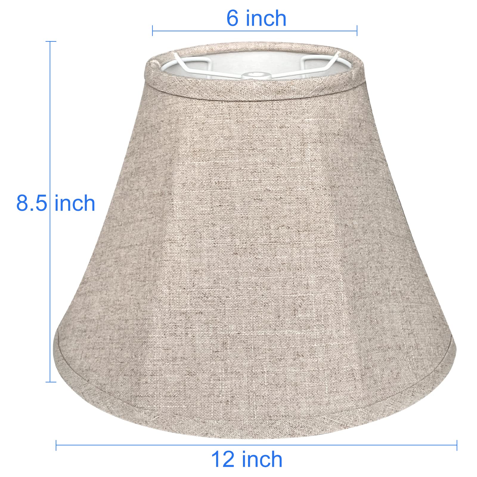 Tootoo Star Double Brown Barrel Lamp Shade Set Of 2, 6X12X8.5 Inch, Handcrafted Fabric For Floor And Table Lamps