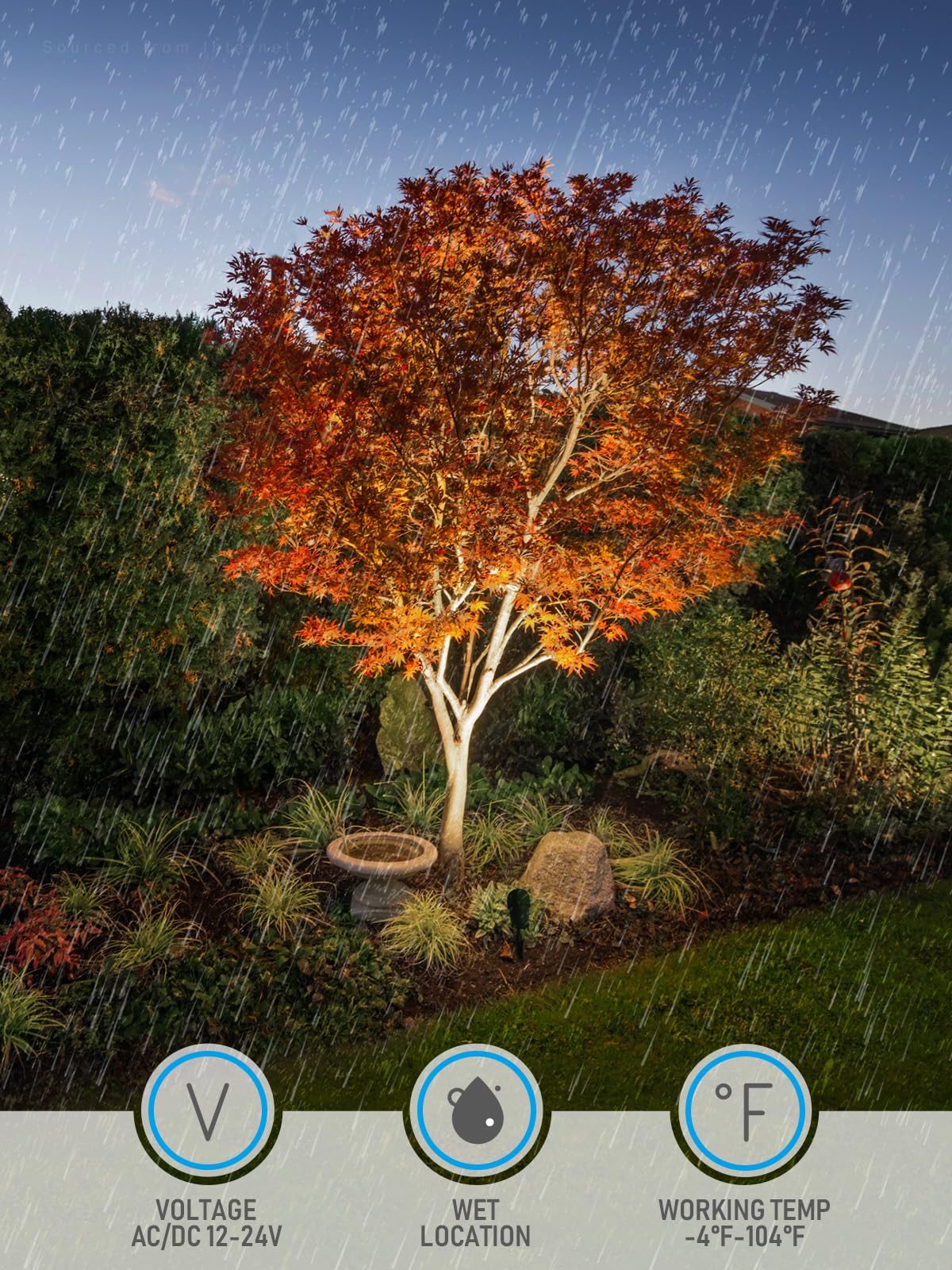 LEONLITE 12-Pack Low Voltage LED Landscape Spotlight, 4W 12V, Selectable 3000K/4000K/5000K, Die-cast Aluminum, Bronze
