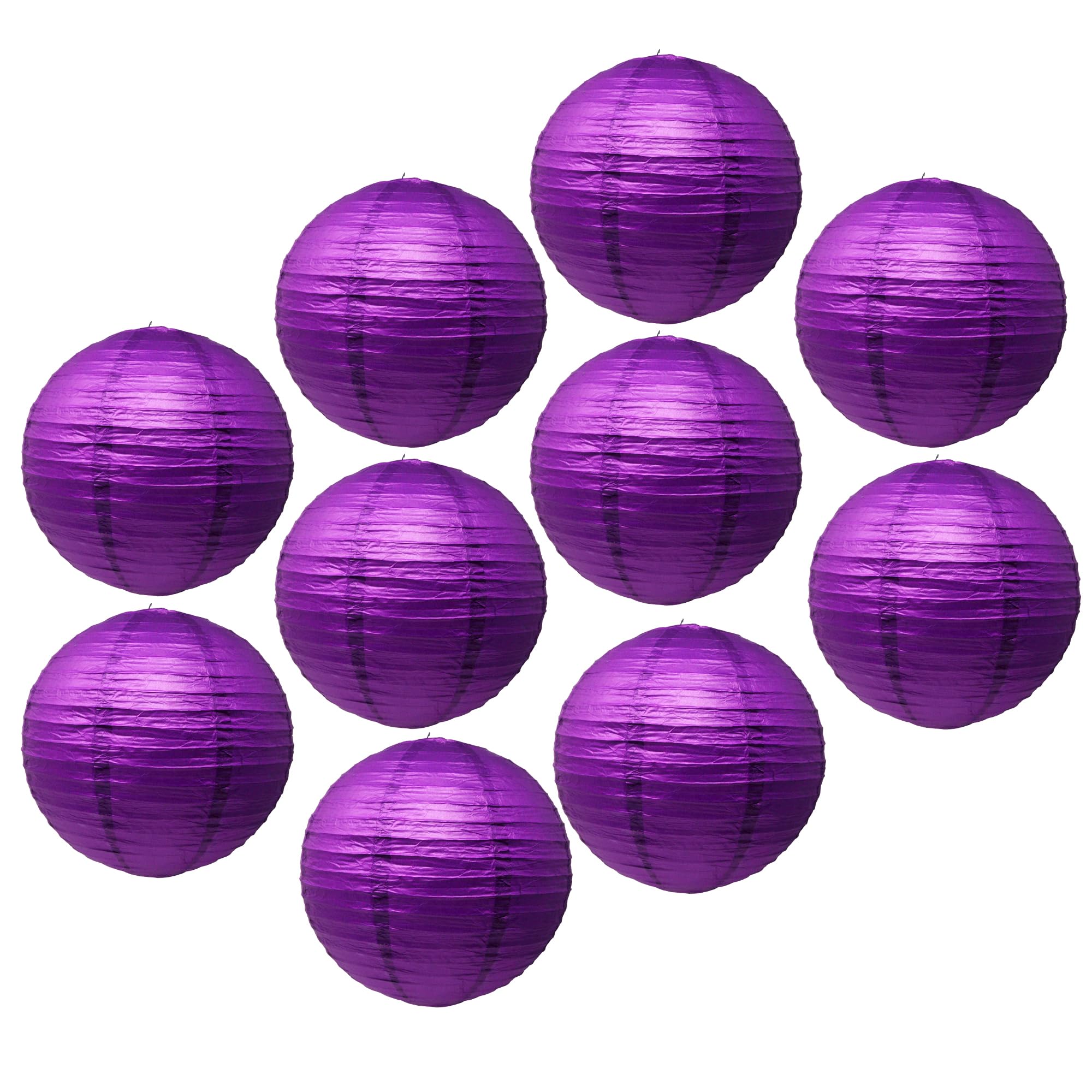 Mudra Crafts Purple Paper Lanterns - 12 Pack Round Japanese Chinese Lanterns Decorative Hanging Ceiling Decor