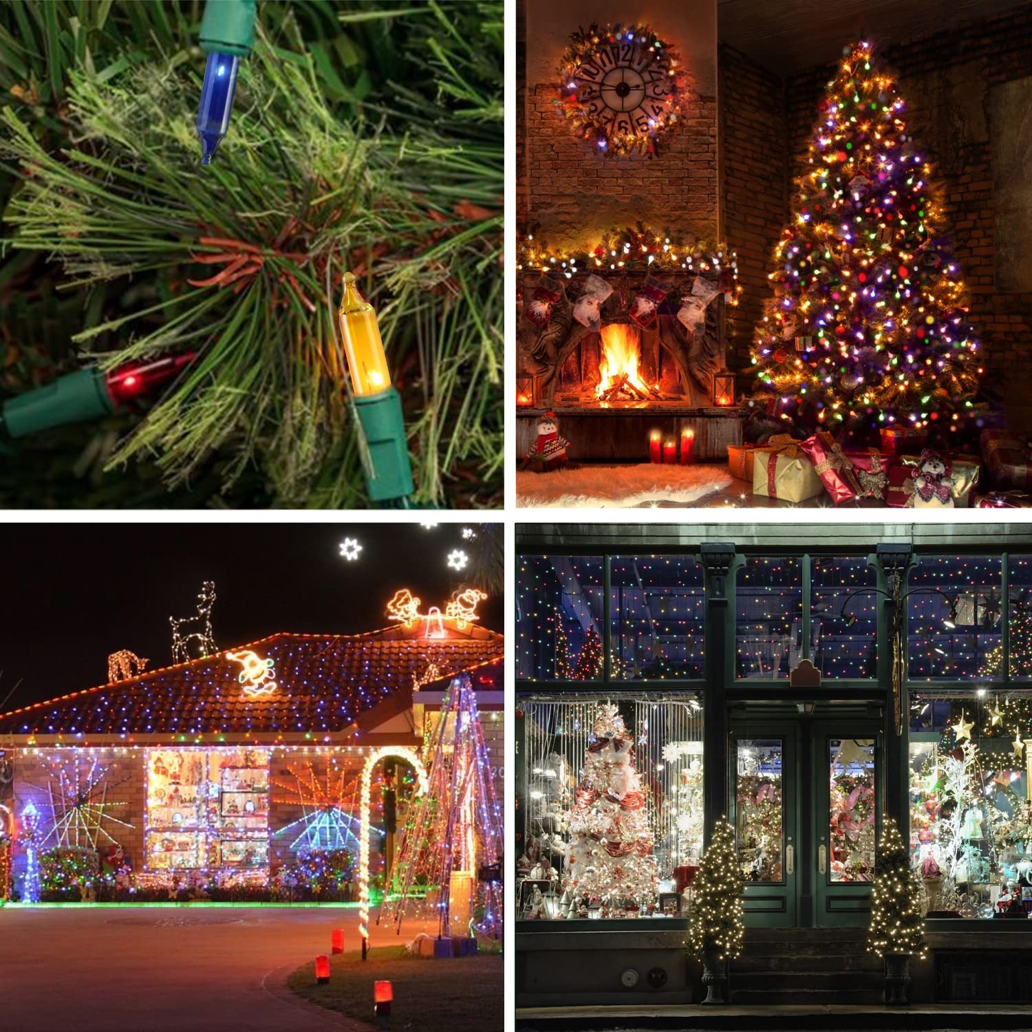 Tupkee Christmas Twinkle Lights - 20.5ft Indoor/Outdoor, 100 Multi-Color Bulbs, Model HWO, Plastic Decor