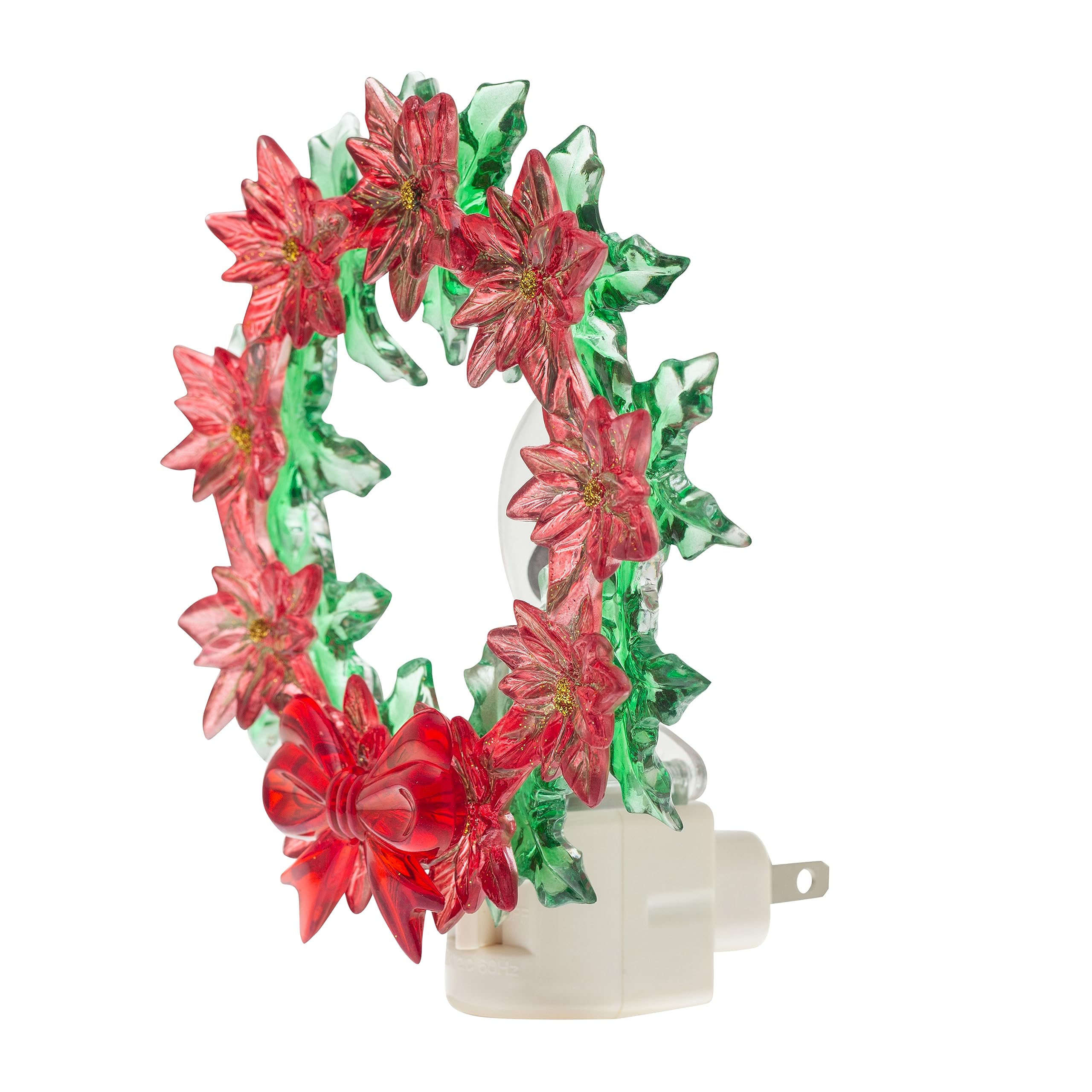 Creative Hobbies Holiday Wreath Night Light - Includes Rotational Socket With On/Off Switch