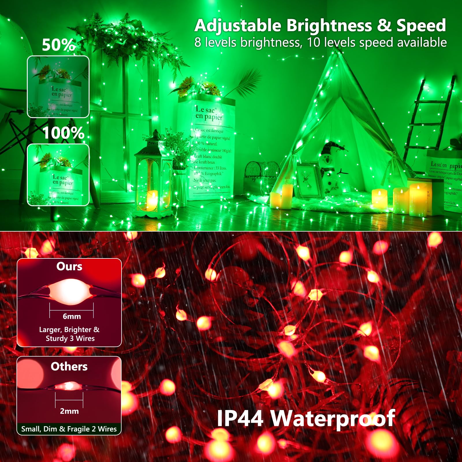 Brizlabs Color Changing Fairy Lights, 33Ft 100 Led Christmas Fairy Lights With Remote, Rainbow Xmas Tree Lights With Timer, Rgb Christmas Lights Twinkle St Patrick'S Day Light For Xmas Halloween Party