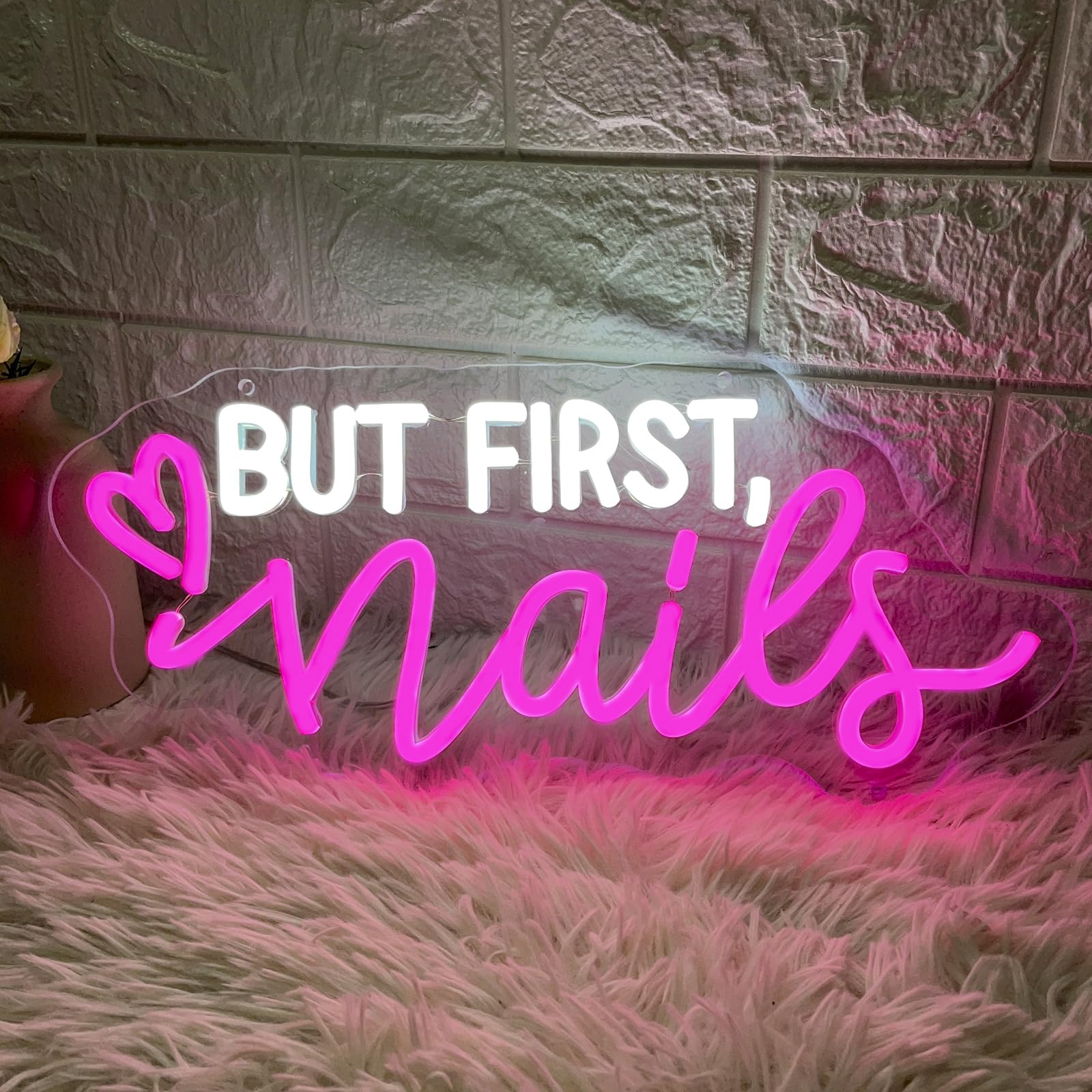 But First Nails Neon Sign For Wall Decor  Led Nails Neon Signs For Nail Room  Beauty Room  Salon Bar  Bedroom  Nails Neon Lights Christmas Birthday Gift For Girls  Lover  Friend