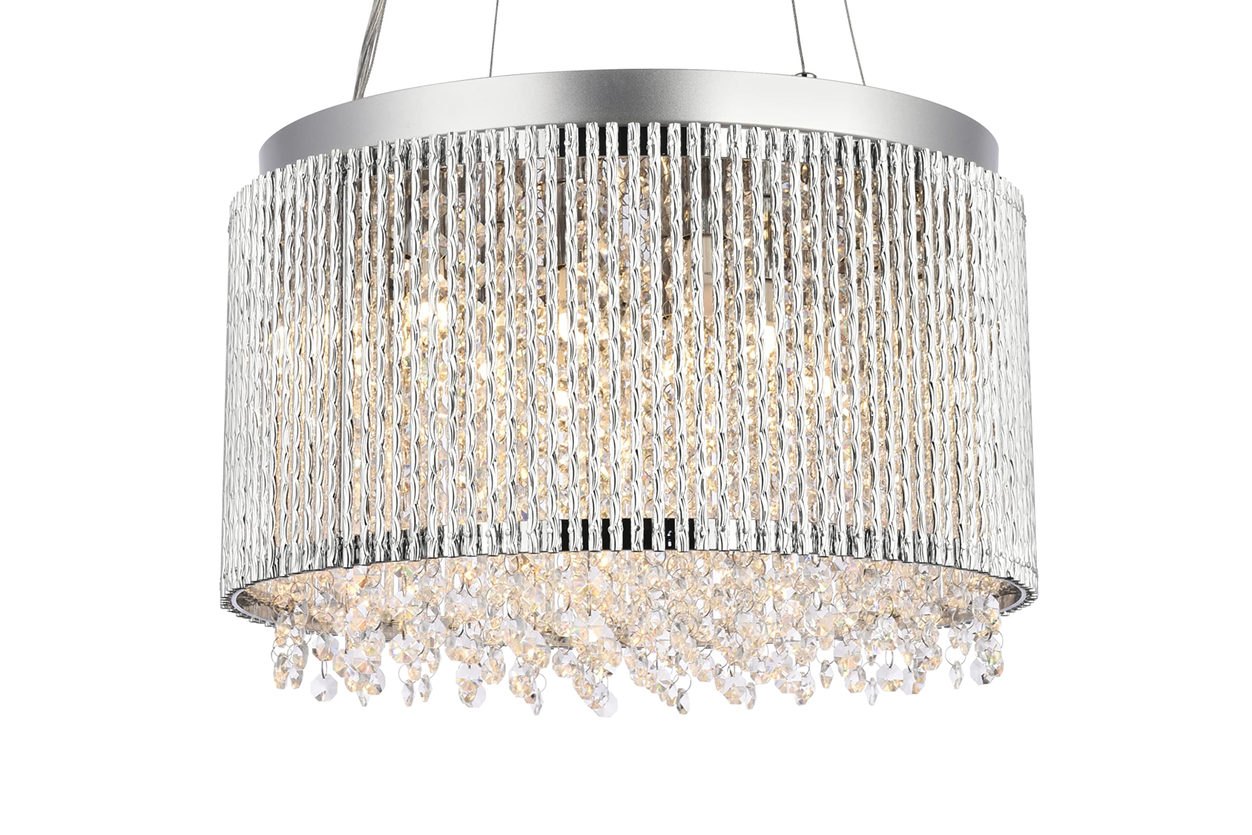 Elegant Lighting Influx Ten Light Pendant - Silver, Model V2092D16C/Rc