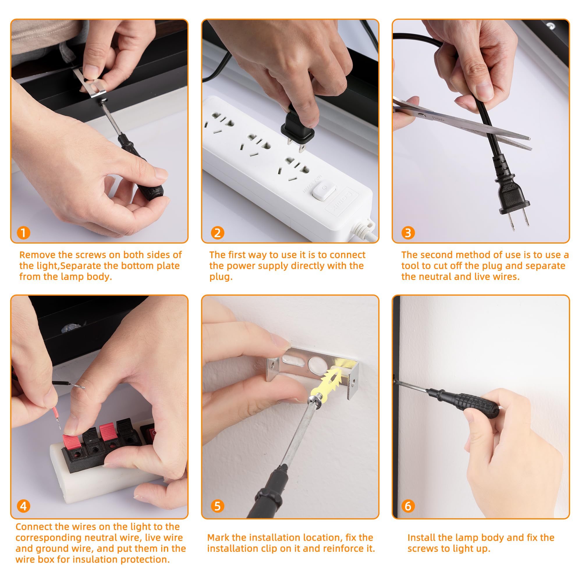 Favorite Garden 24W Waterproof Modern Outdoor Wall Lights, 2 Pack Black Sconce, 60 Inch