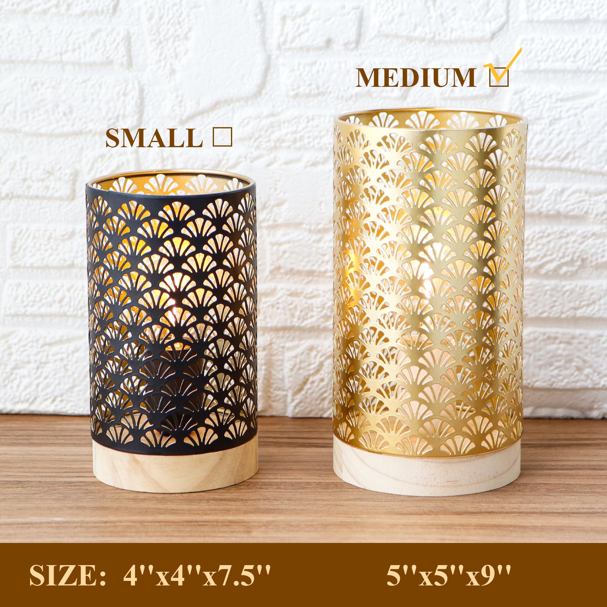 Jhy Design Metal Battery Powered Lamp 9''H Medium Cordless Table Lamp With 6-Hours Timer Modern Lamp For Weddings Party Patio Ga