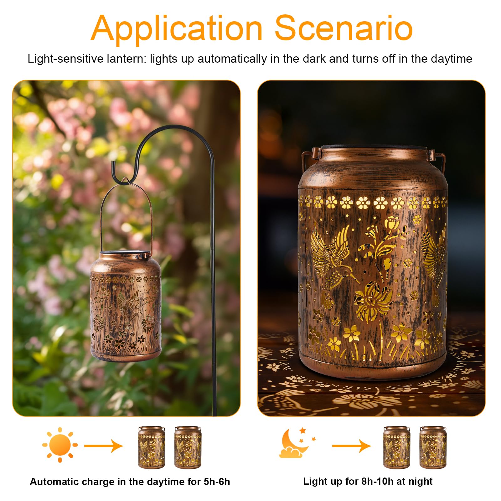 Hummingbird Lantern Solar Outdoor  Chrismas Gifts  Solar Light Outdoor Waterproof Led Decorative Garden For Lawn  Landscape  Patio  Porch Hanging Lantern For Women  Ladies  Mom  Grandma