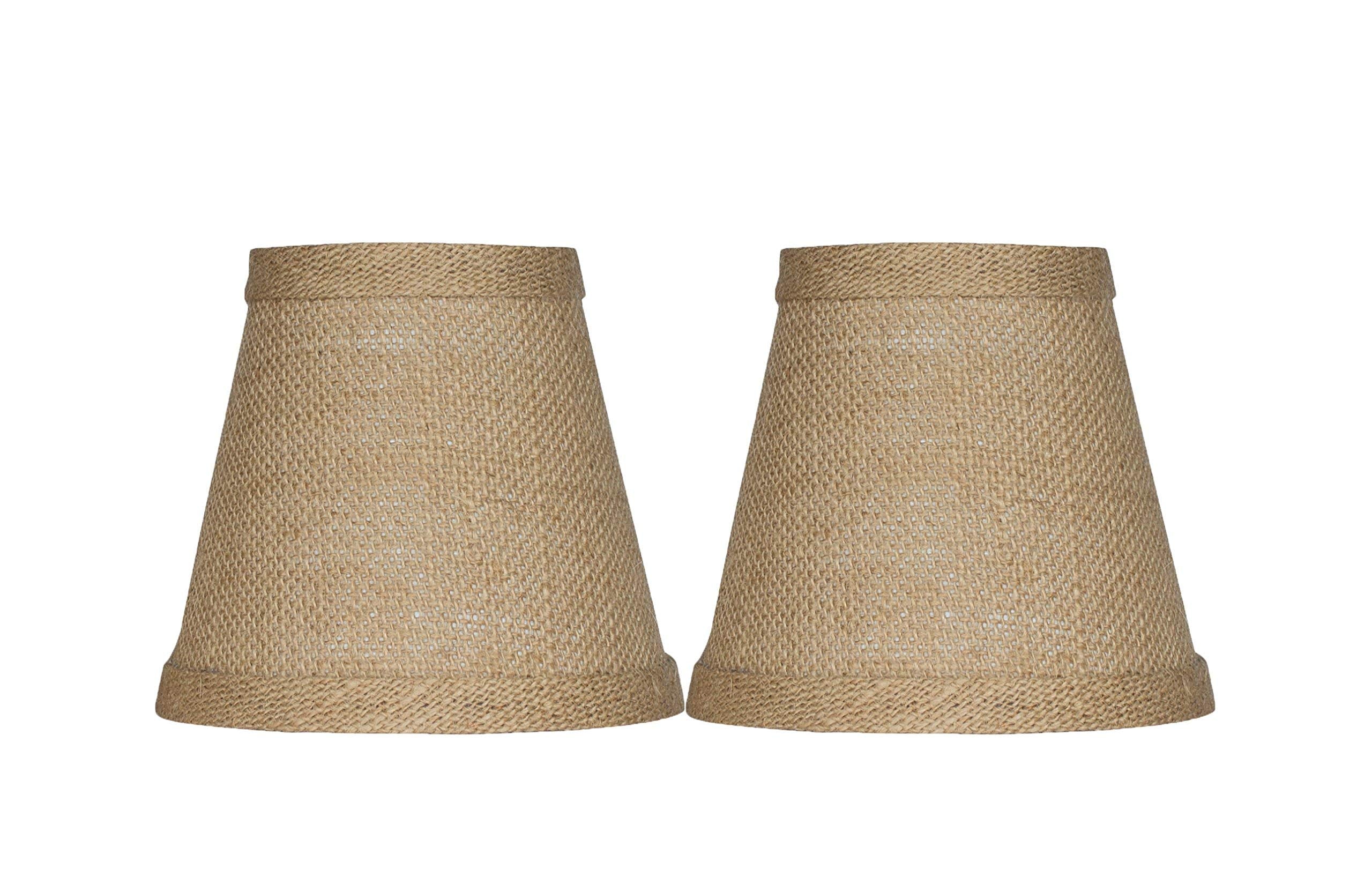 Urbanest Chandelier Lamp Shade, Hardback Burlap, Clip On, 3x5x4.5 Inch, Set of 2