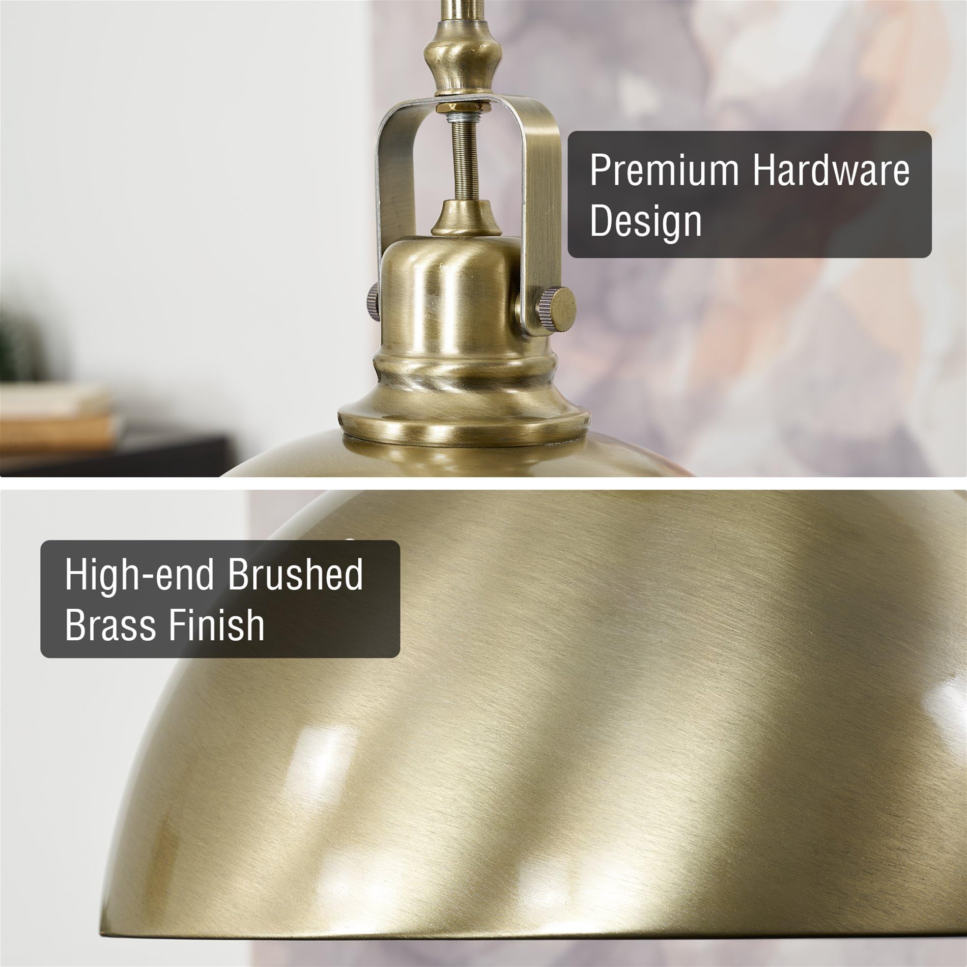 Kira Home Belle 9" Industrial Pendant Light, Adjustable Length, Antique Brass Finish, Model RV-CP215-9751-AB