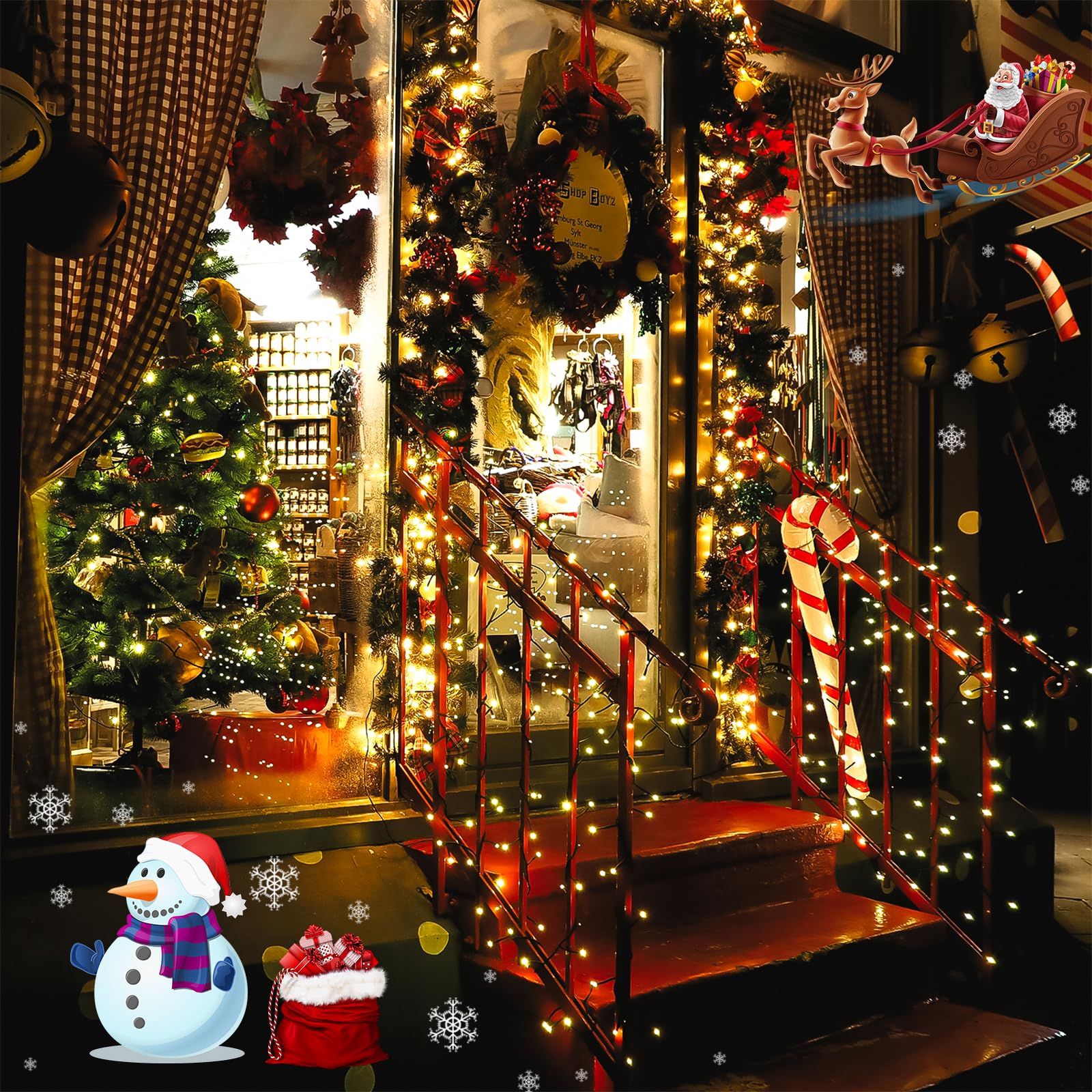 4-Pack Total 800 Led Solar String Lights For Outside, Solar Christmas Lights Outdoor Waterproof, Green Wire Solar Tree Lights Wi