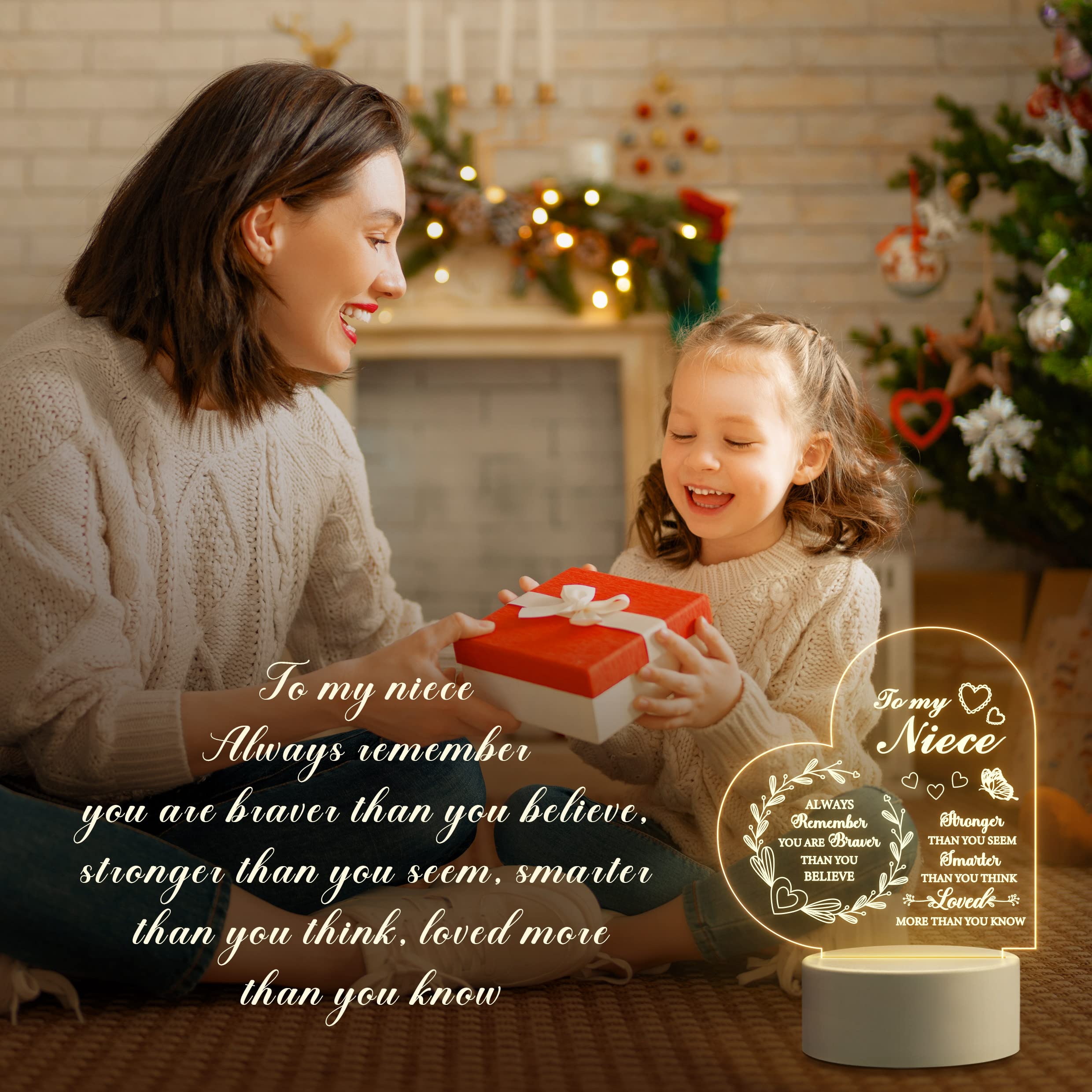 Quaintir Engraved Night Light - Gifts For Niece, Birthday & Christmas From Aunt & Uncle