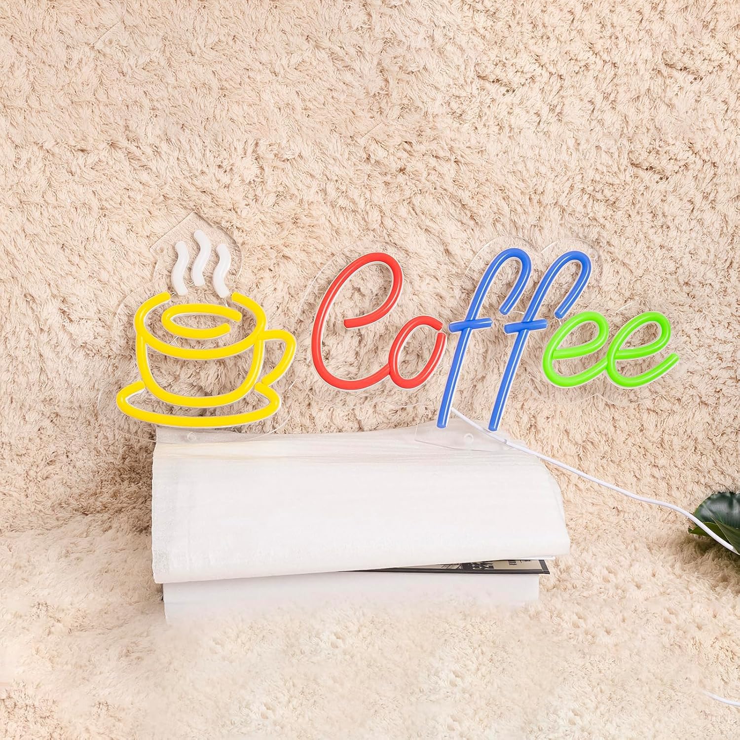 Moneter Coffee Neon Sign - LED Wall Decor for Kitchen, Bar & Restaurant, 16.8x6.8in, Acrylic, Coffee Color