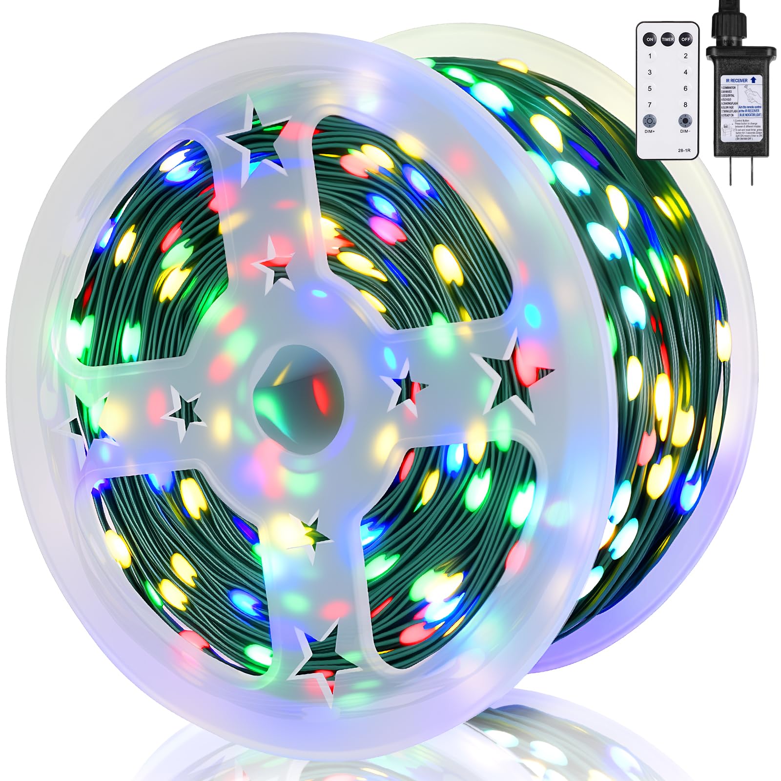 Christmas Lights,1300 LED 426FT Upgrade Long Outdoor String Lights Waterproof Christmas Roll Light Fairy Tree Xmas Long Light De