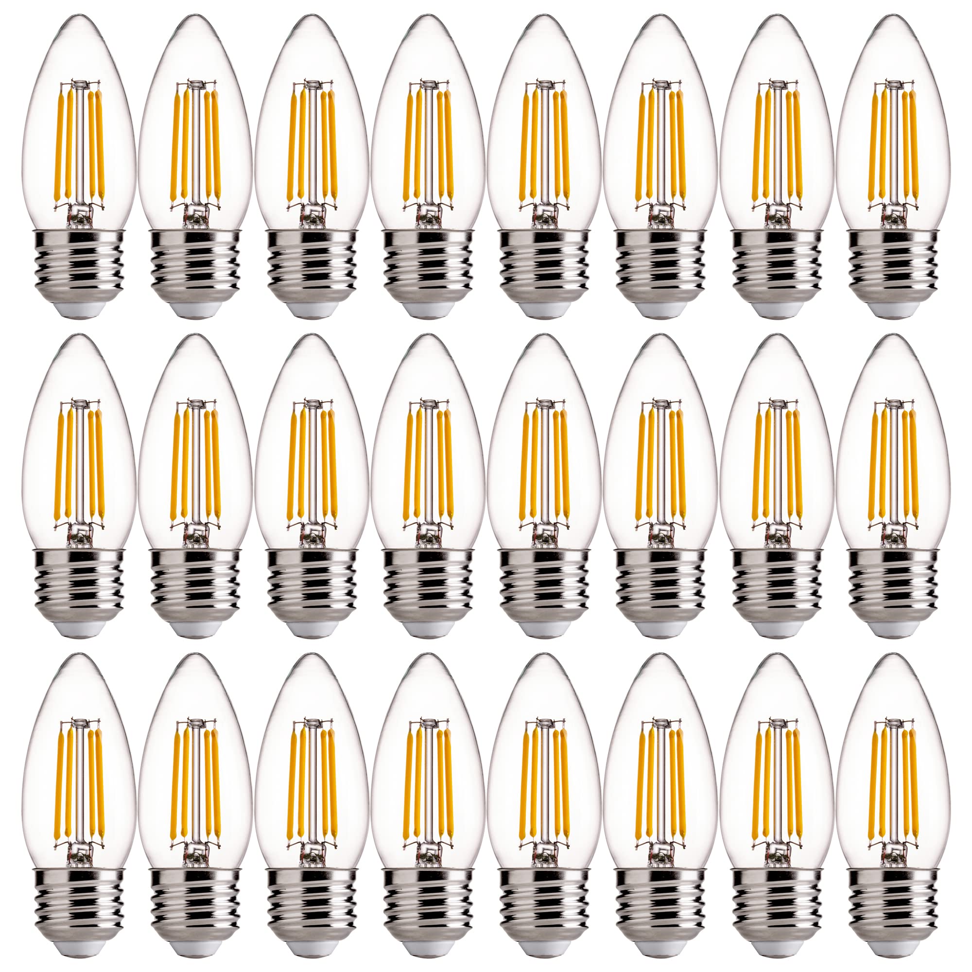 Alampever 60W Dimmable B11 Led Candelabra Light Bulbs, 2700K Soft White, 