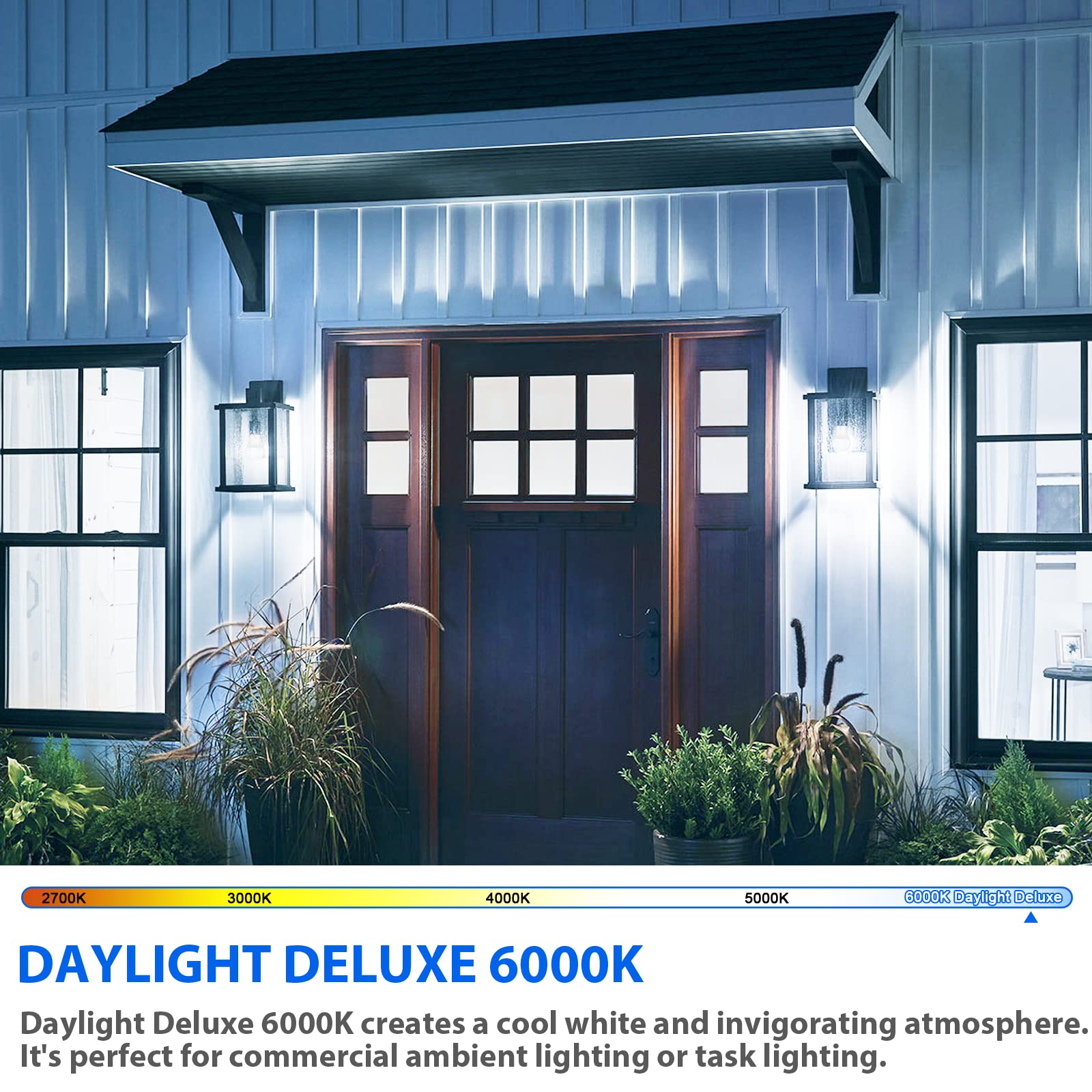 Asomst 4-Pack A19 Light Bulbs, 100W Equivalent Led Bulb, Cool White 6000K 1100Lm 11W, Non-Dimmable E26 Base Bright Lighting, Cri