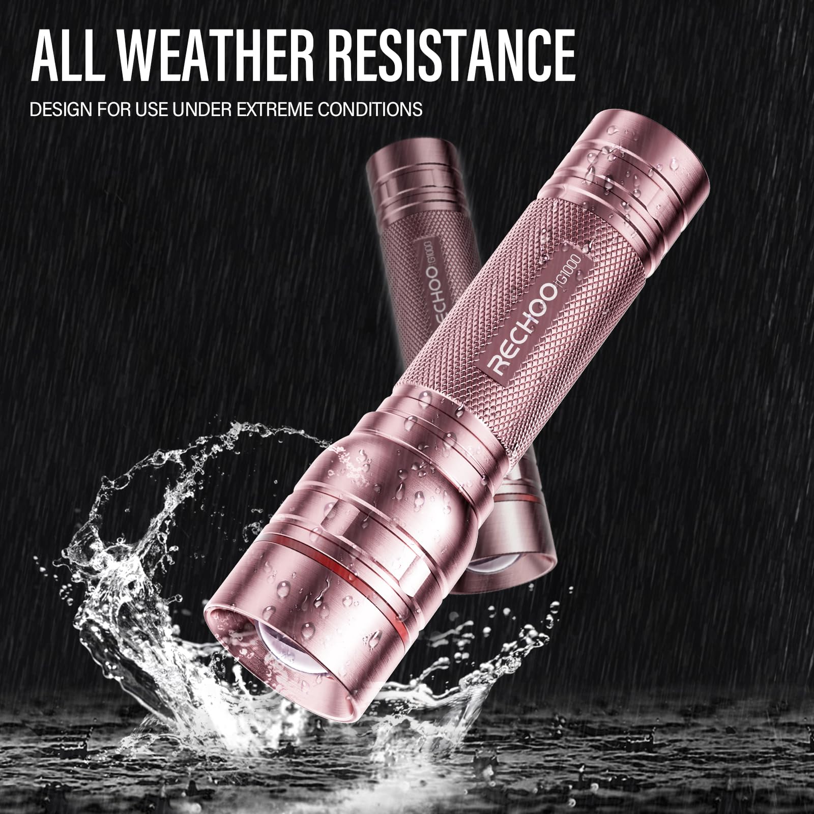 Rechargeable Flashlights High Lumens, G1000 Super Bright Flash Light 2 Pack, Small Zoomable Led Flashlight With 3 Lighting Modes