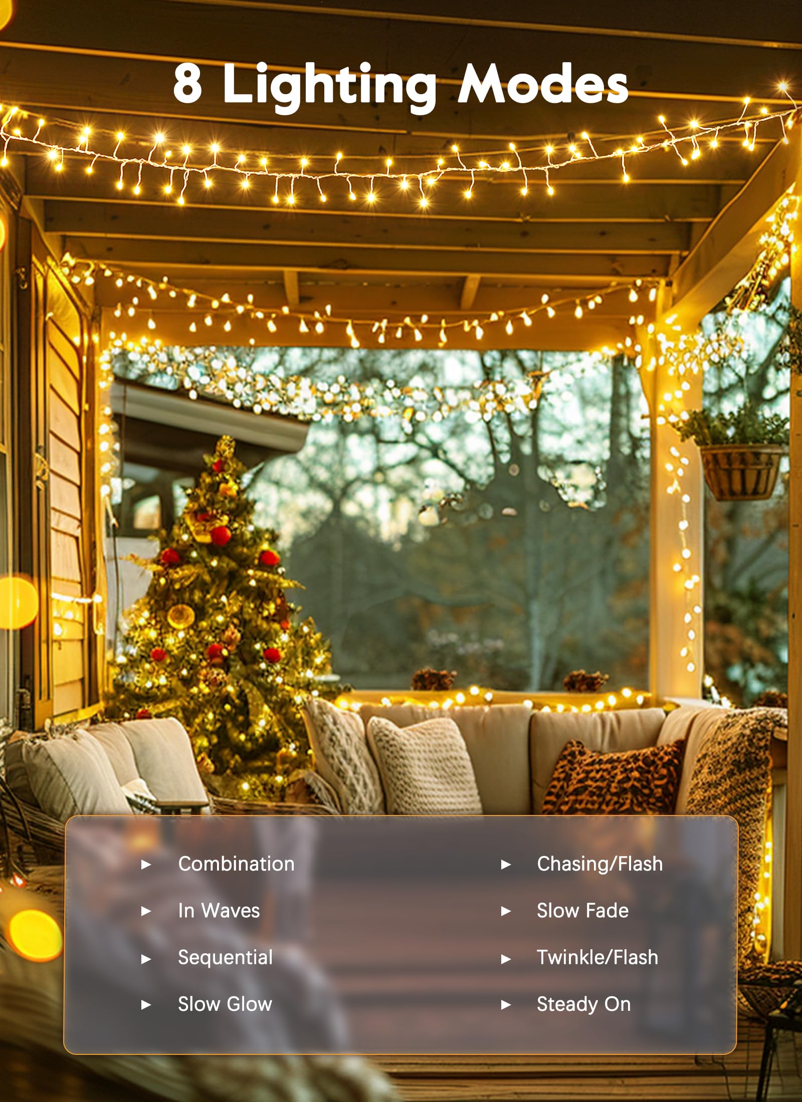 Minetom Solar Lights Outdoor, 2 Packs Total 39Ft 480 Led Solar String Lights For Outside, 8 Modes Firecracker Solar Fairy Lights