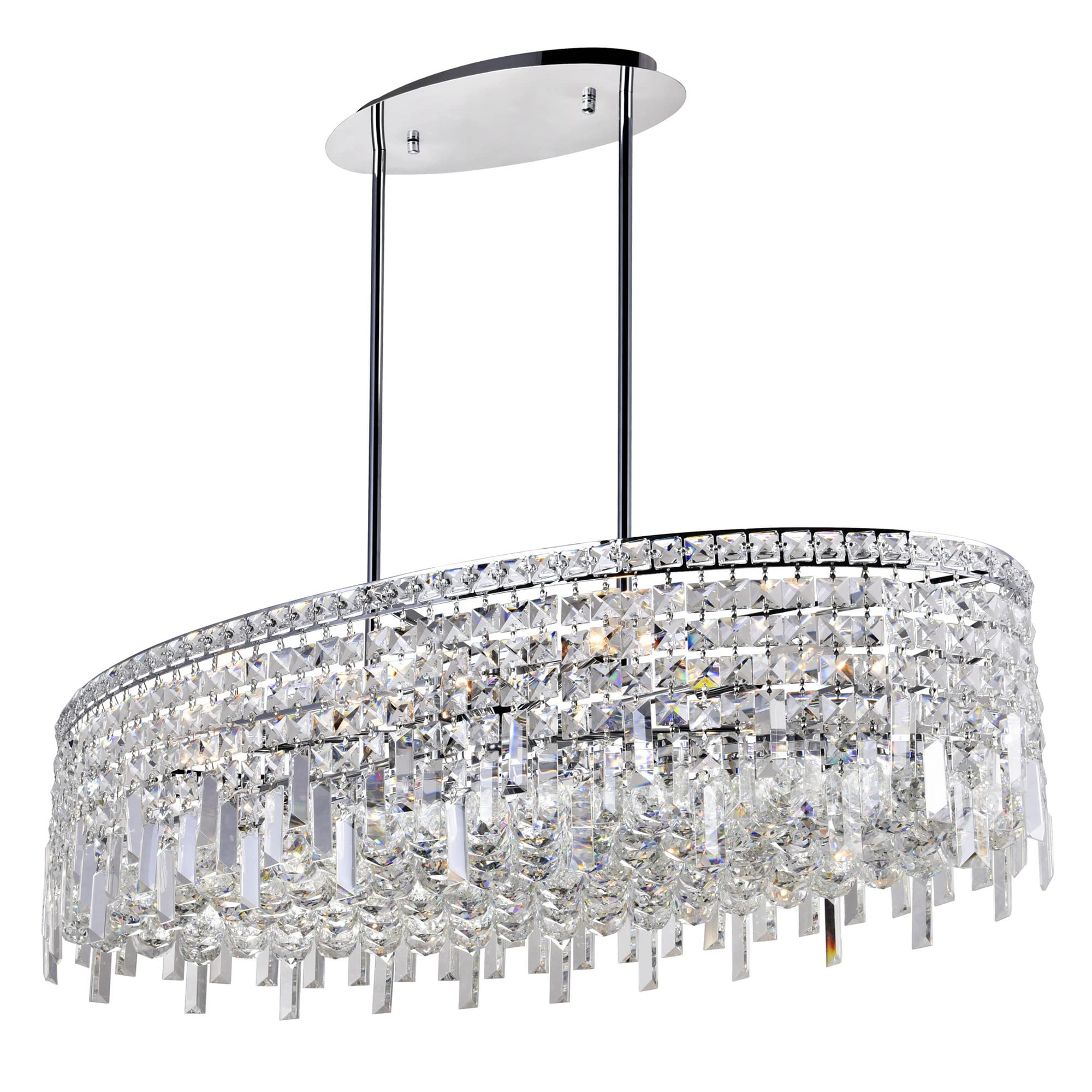 CWI Lighting Colosseum 10 Light Down Transitional Metal Chandelier in Chrome