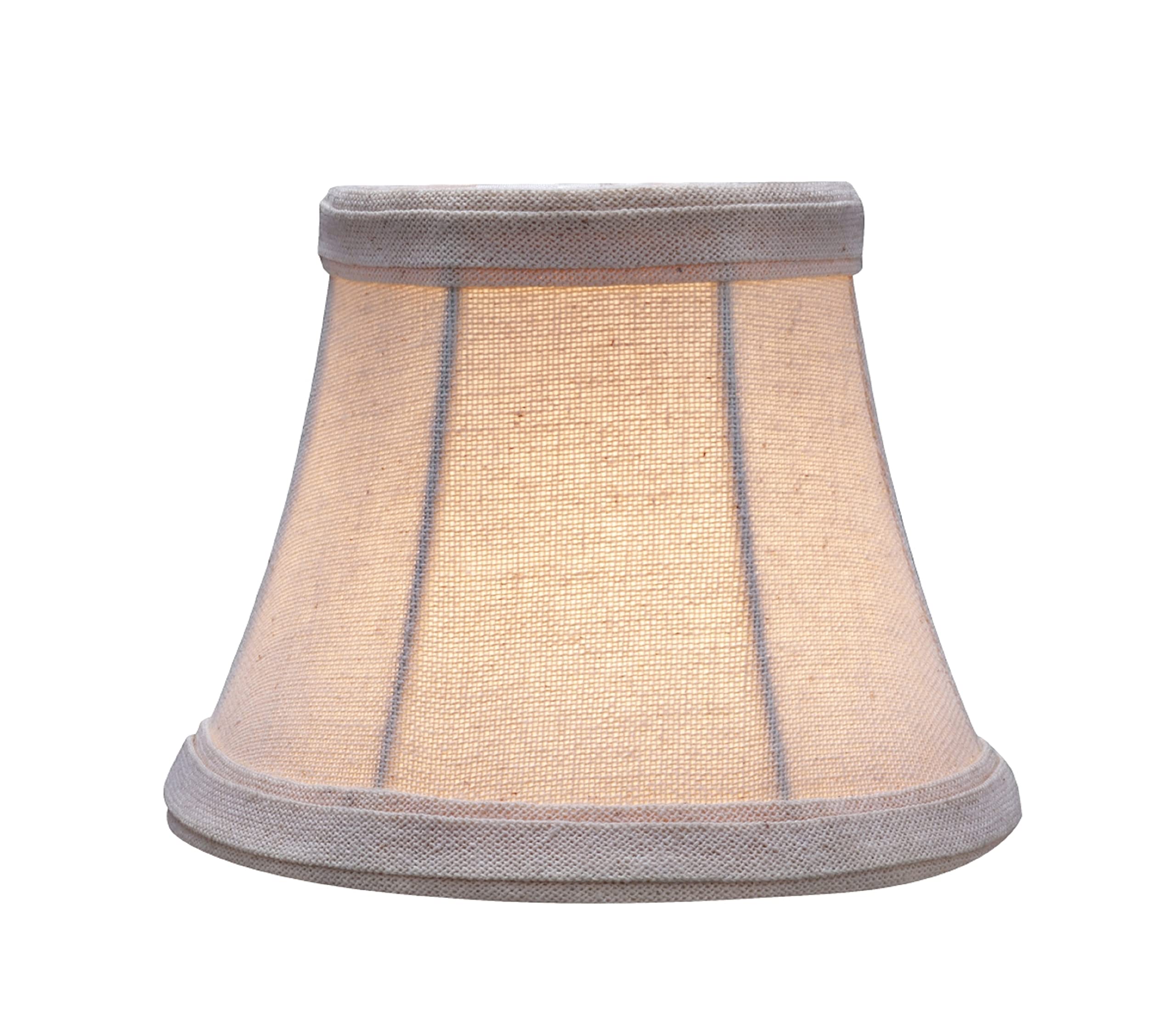 Aspen Creative 30004-6A, Bell Clip-On Chandelier Lamp Shade, Off-White, 3" Top X 5" Bottom X 4" Slant Height, Set Of 6