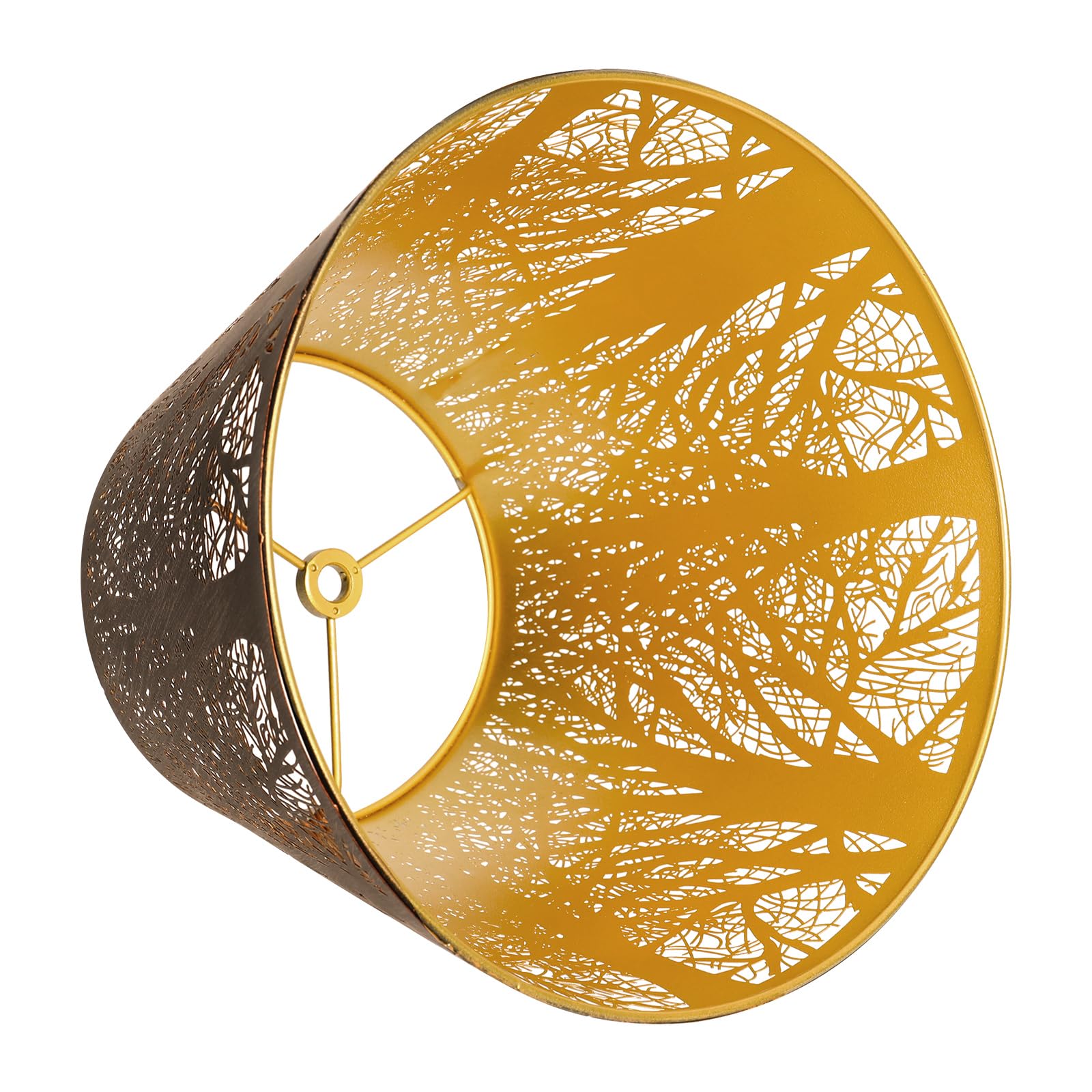 Small Metal Lampshade Forest Etching Forest Lamp Shade Pattern 6 Top 10 Bottom Height 7.5 Fits For Table Lamps And Floor Lamps Spider Fitter Out Black In Gold Alucset Lampshade
