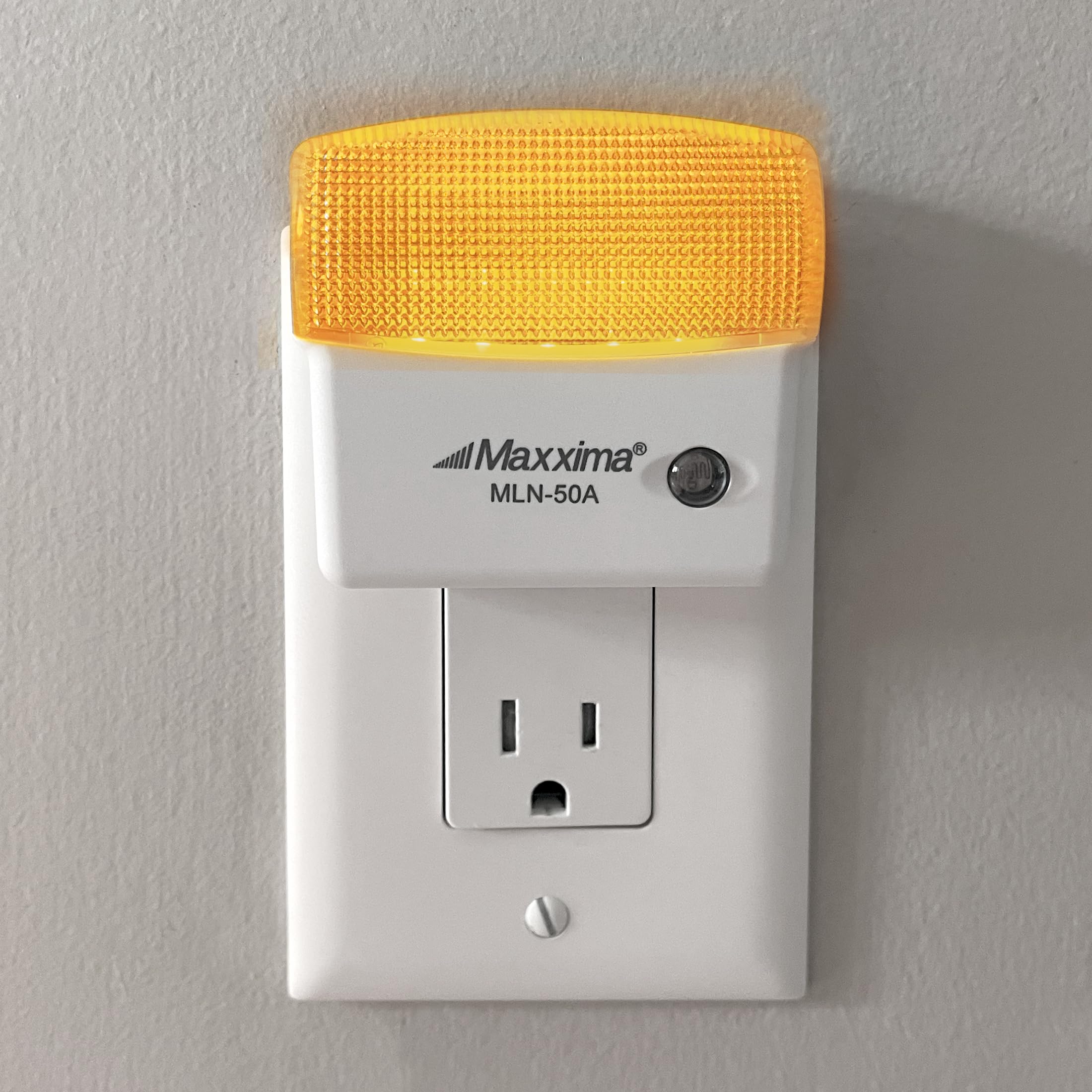 Maxxima Led Night Light With Dusk To Dawn Sensor - Featuring 25 Lumens, Plug In, Ideal For Bedrooms, Bathrooms, Basements, Hallw