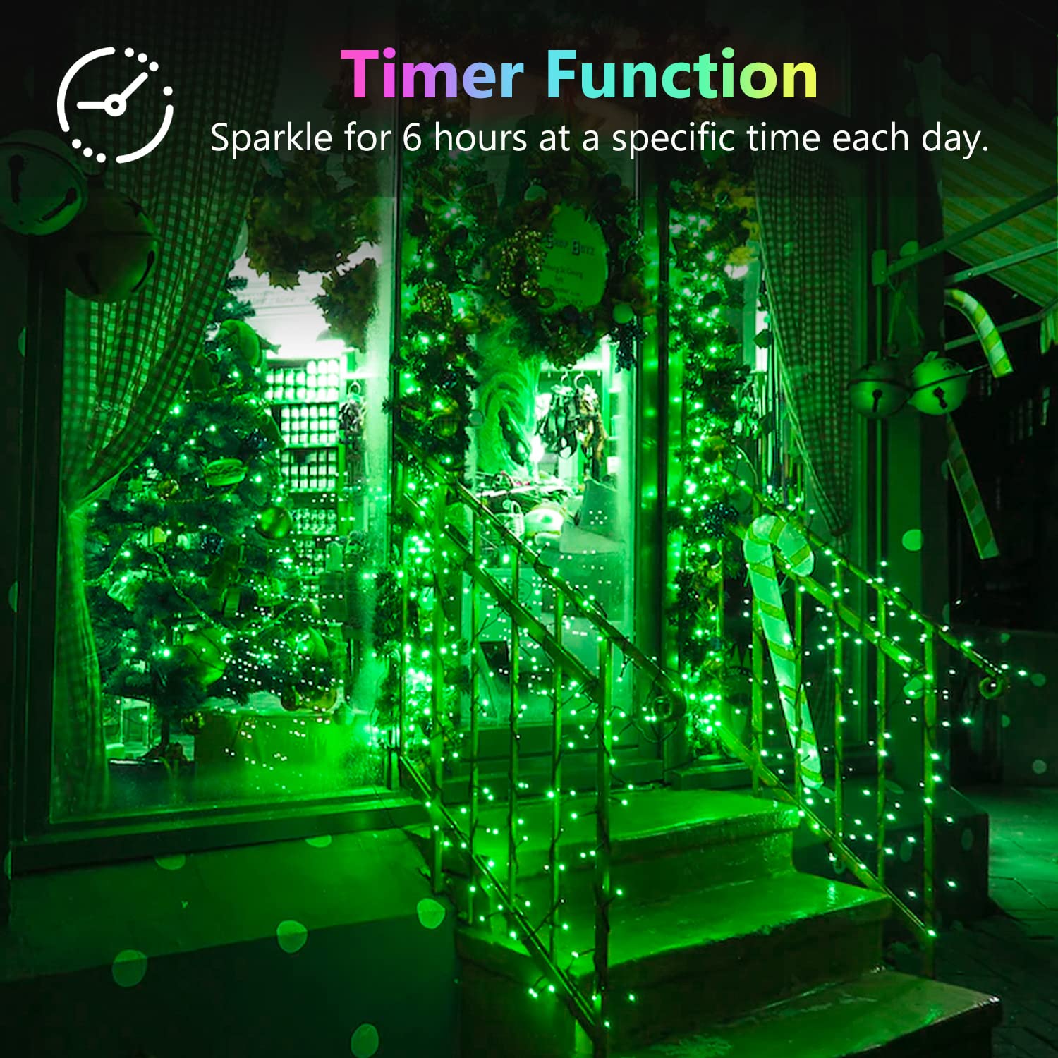 BOSSERN 4 Pack 20FT 60LED Green Battery Operated Fairy Lights, Waterproof with Timer for Indoor/Outdoor Use, Model DCHD-04-Green