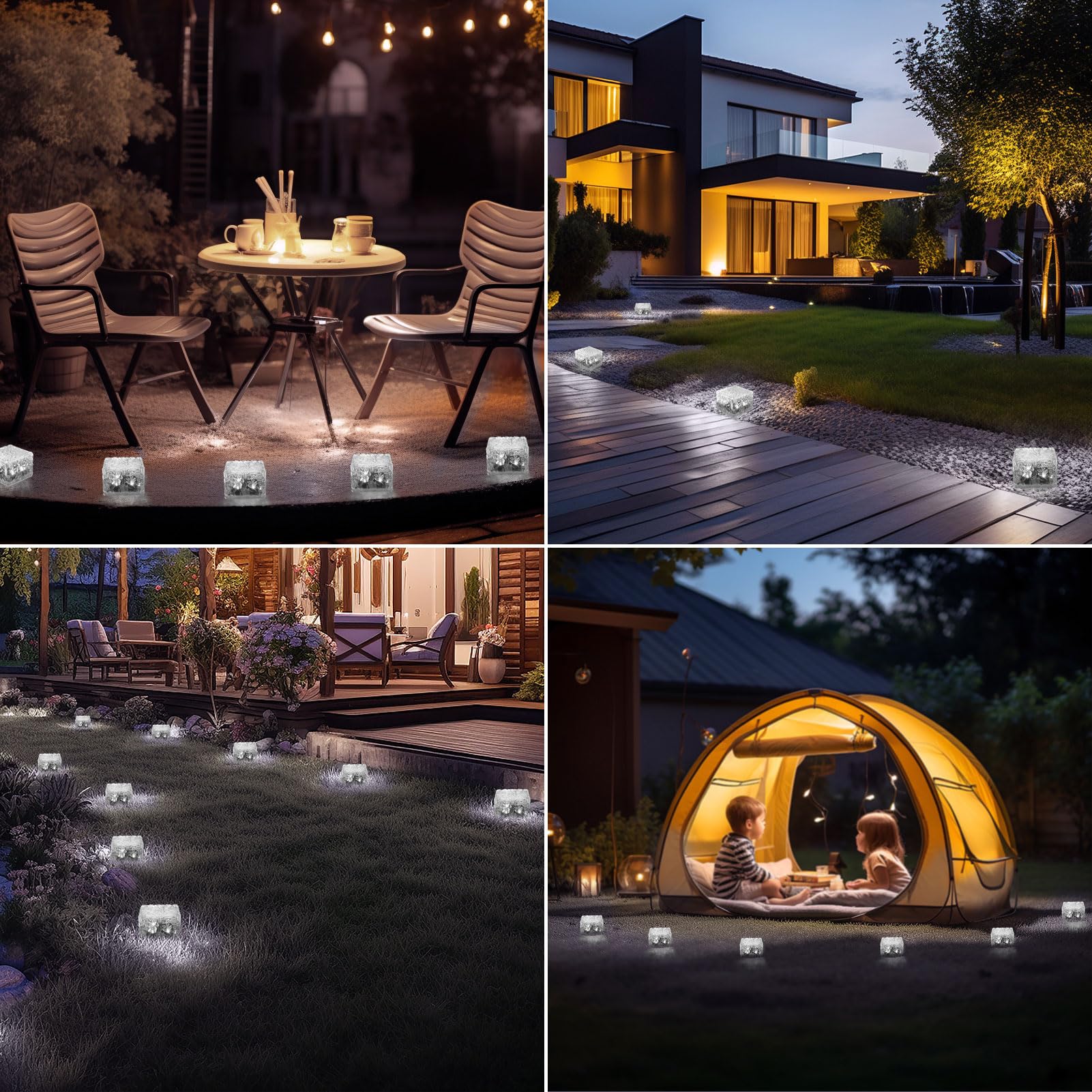 Mlknk Solar Brick Lights-Outdoor Solar Lights For Yard-Solar Brick Landscape Path Light 6 Pack Led Light Brick Garden Decor For Pathway Patio Walkway Backyard Decoration, Ds-Xbz-1-1-1