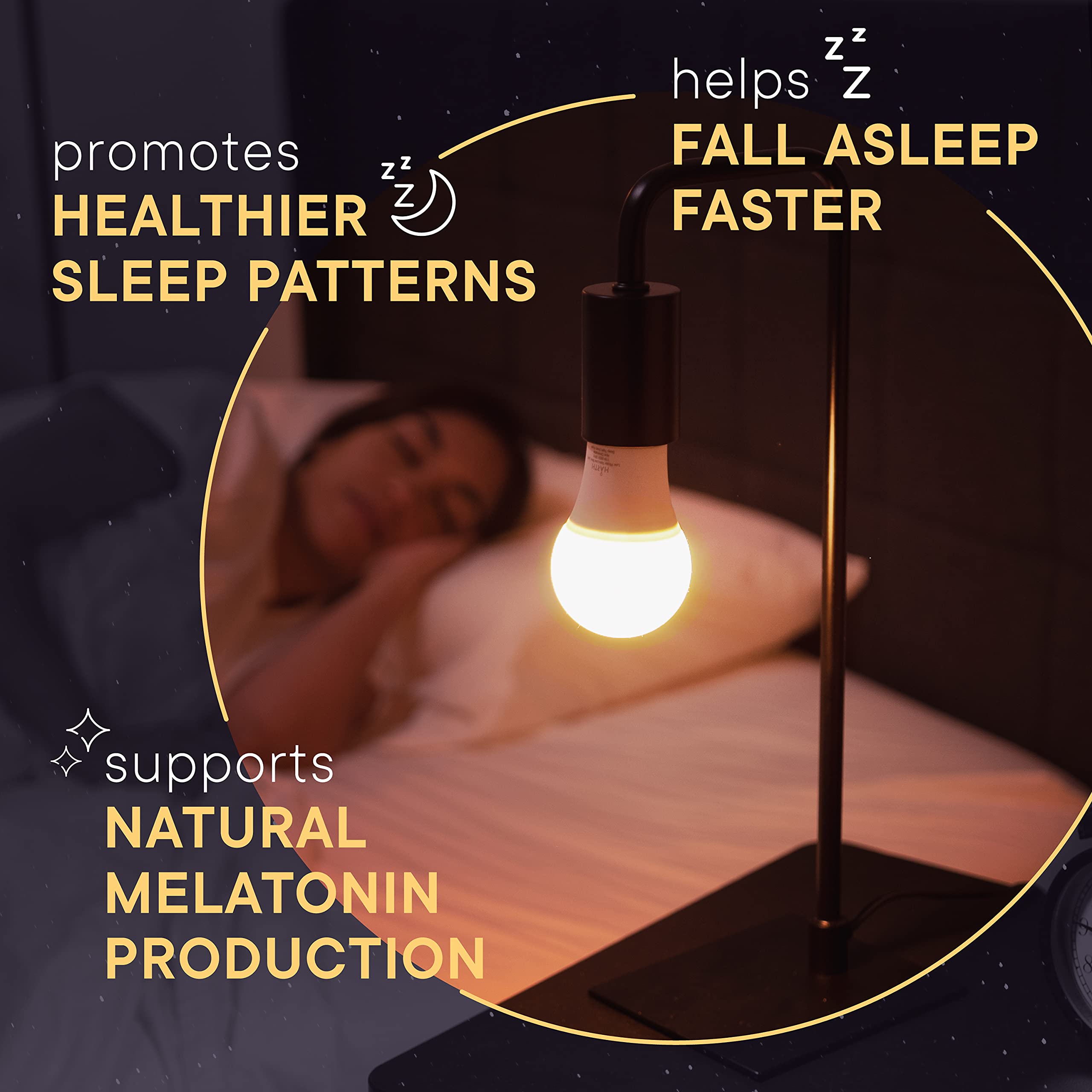 Harth Amber Light Bulbs, 7W Sunset Red for Sleep, 500 Lumen, 40W Equivalent, 7 Count, Copper Material