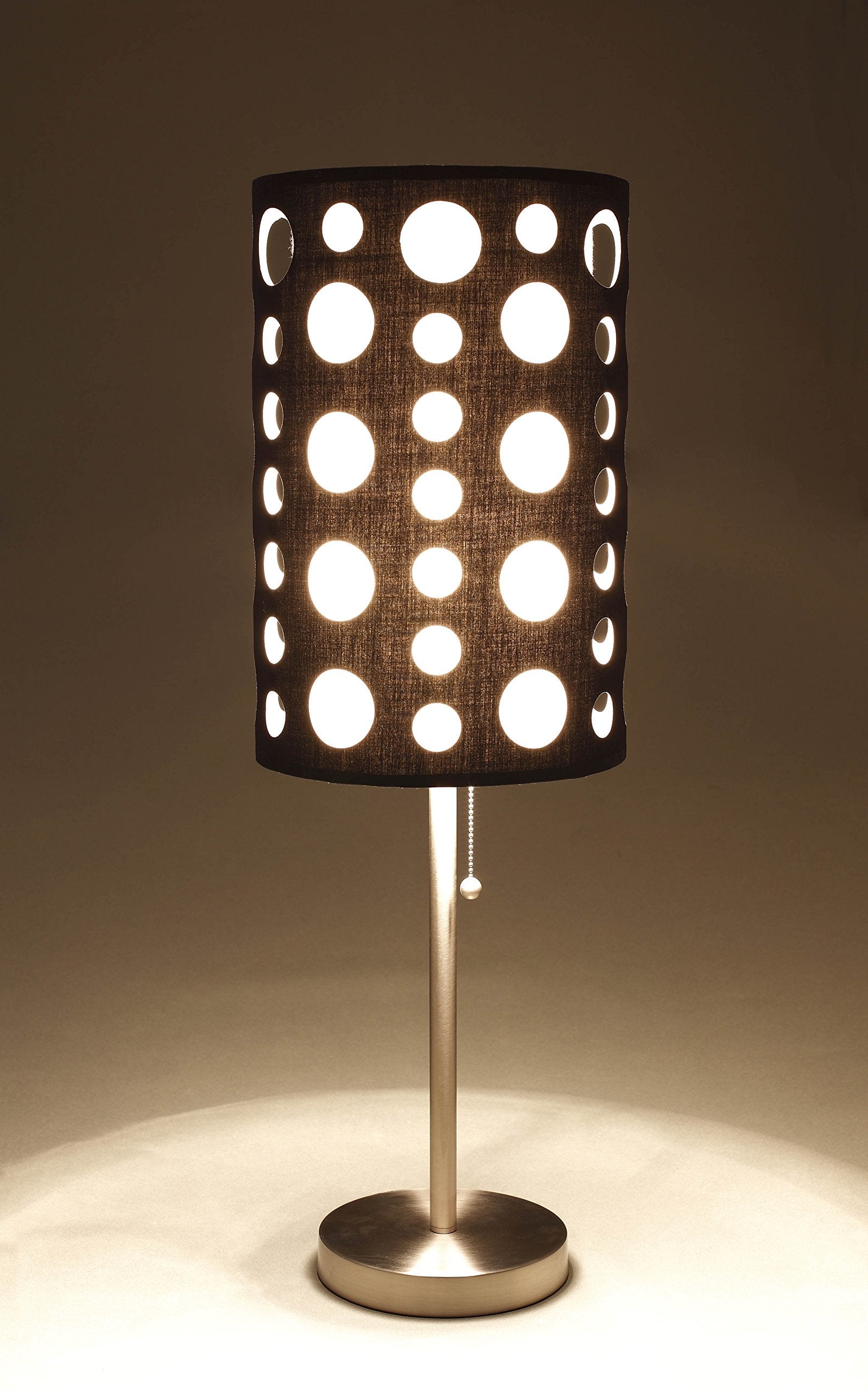 SH Lighting Retro Dual Shade Table Lamp, 30in Tall, Fabric & Metal, Black/White, Model 9300T