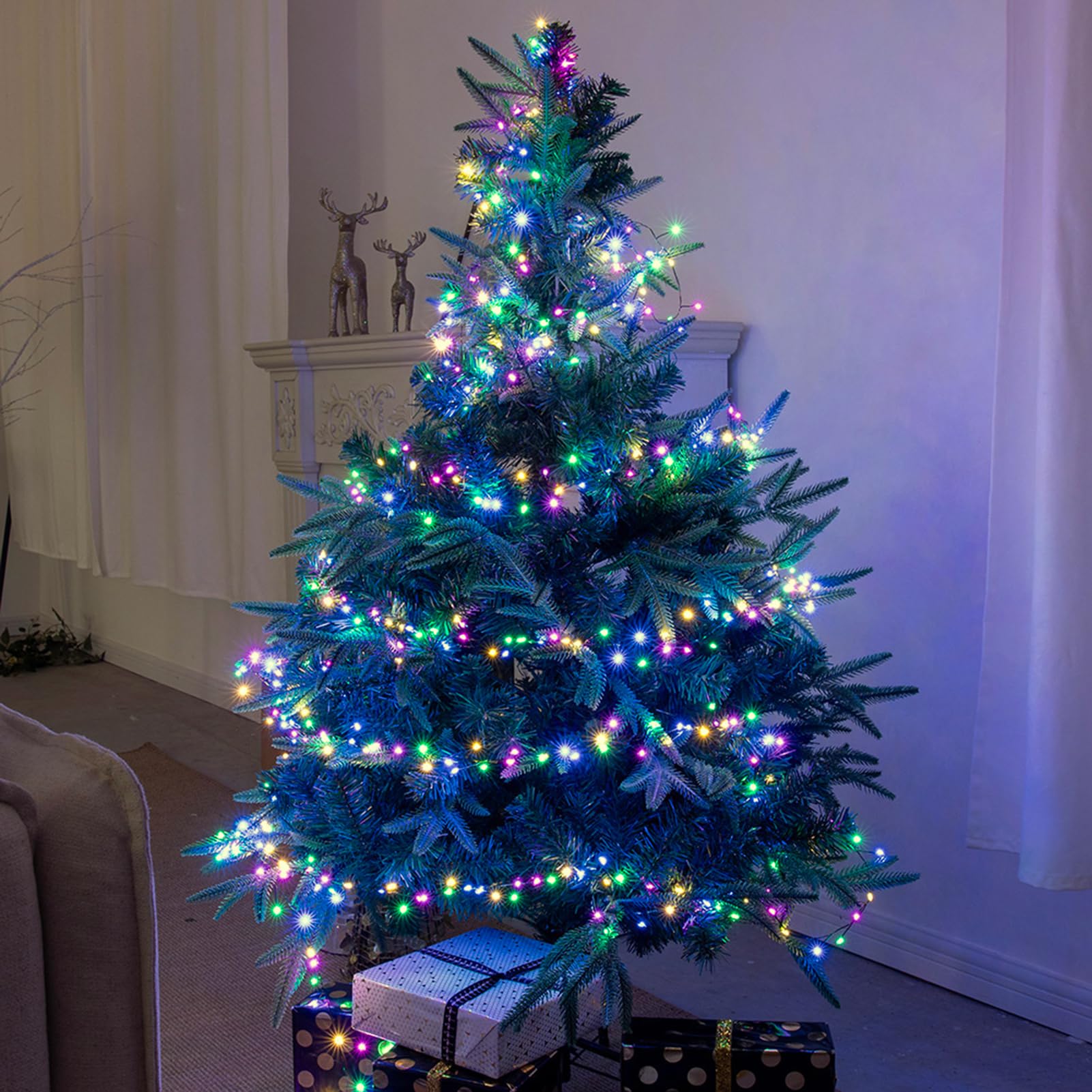 Zeluxdot 10Ft Waterproof Fire er Fairy Lights, 100 Leds, Multicolor With Remote, Green Wire For Indoor/Outdoor Decor