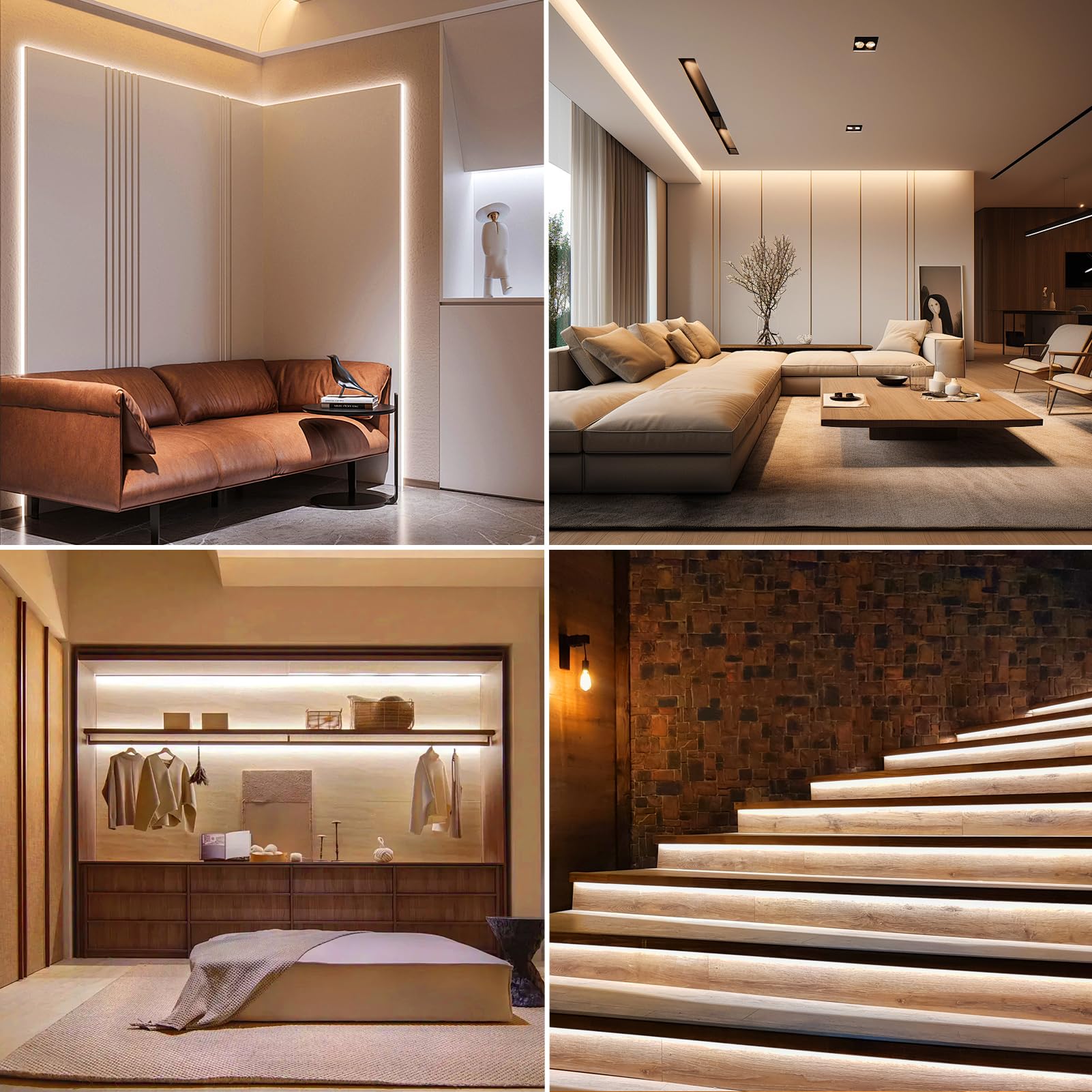 Echosari 2 Pcs Strip Lights Battery Operated, 16.4Ft 150 Led Strip Lights Self-Adhesive With Remote Timer, Flexible Cuttable Lig