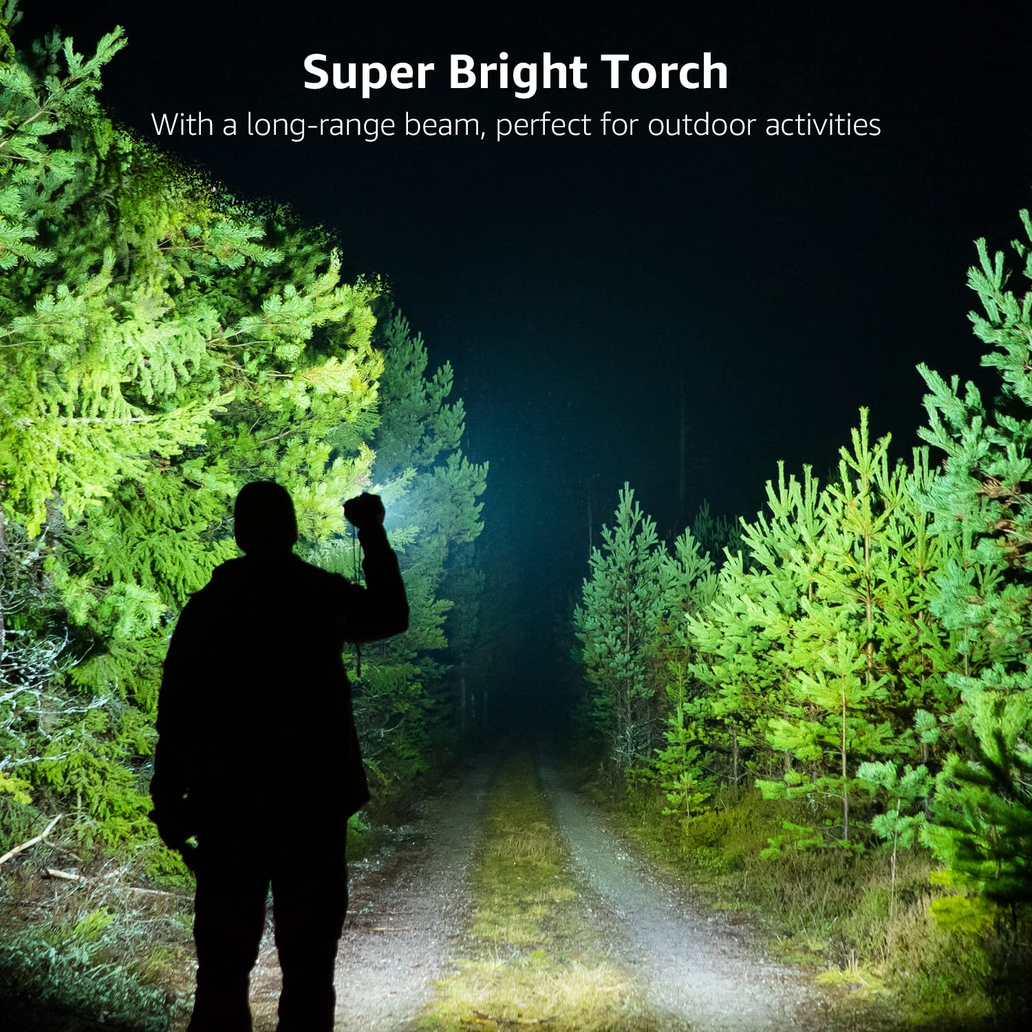 Lepro LED Flashlight LE2000 - High Lumen, 5 Modes, Zoomable, Waterproof, Black, 2 Pack, AAA Battery Powered