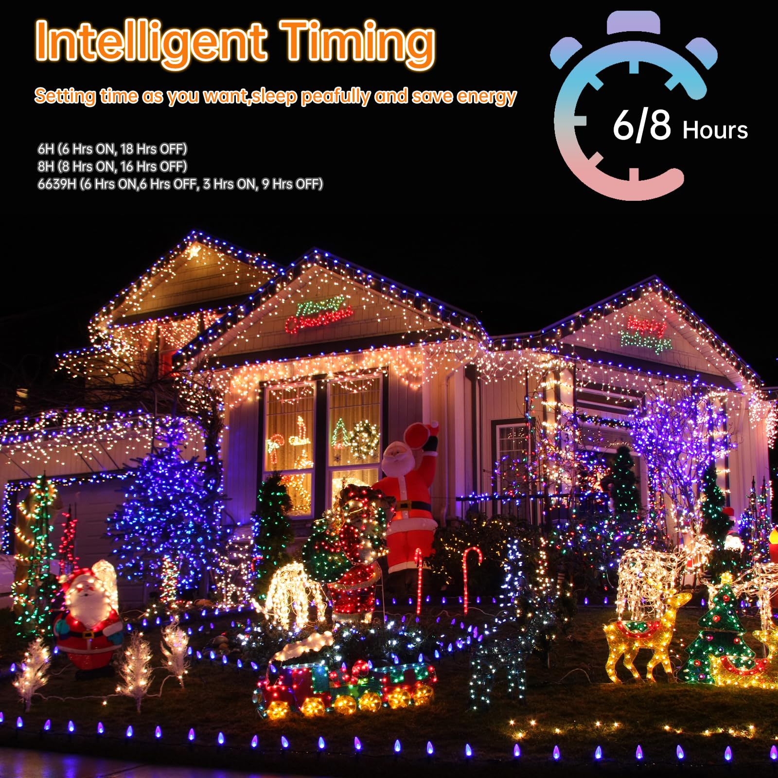 Pgup Christmas Lights Decoration Outdoor, 124Ft 1200 Led 8 Modes Timer Curtain Fairy Light With 240 Drops Plug In Led String Lig