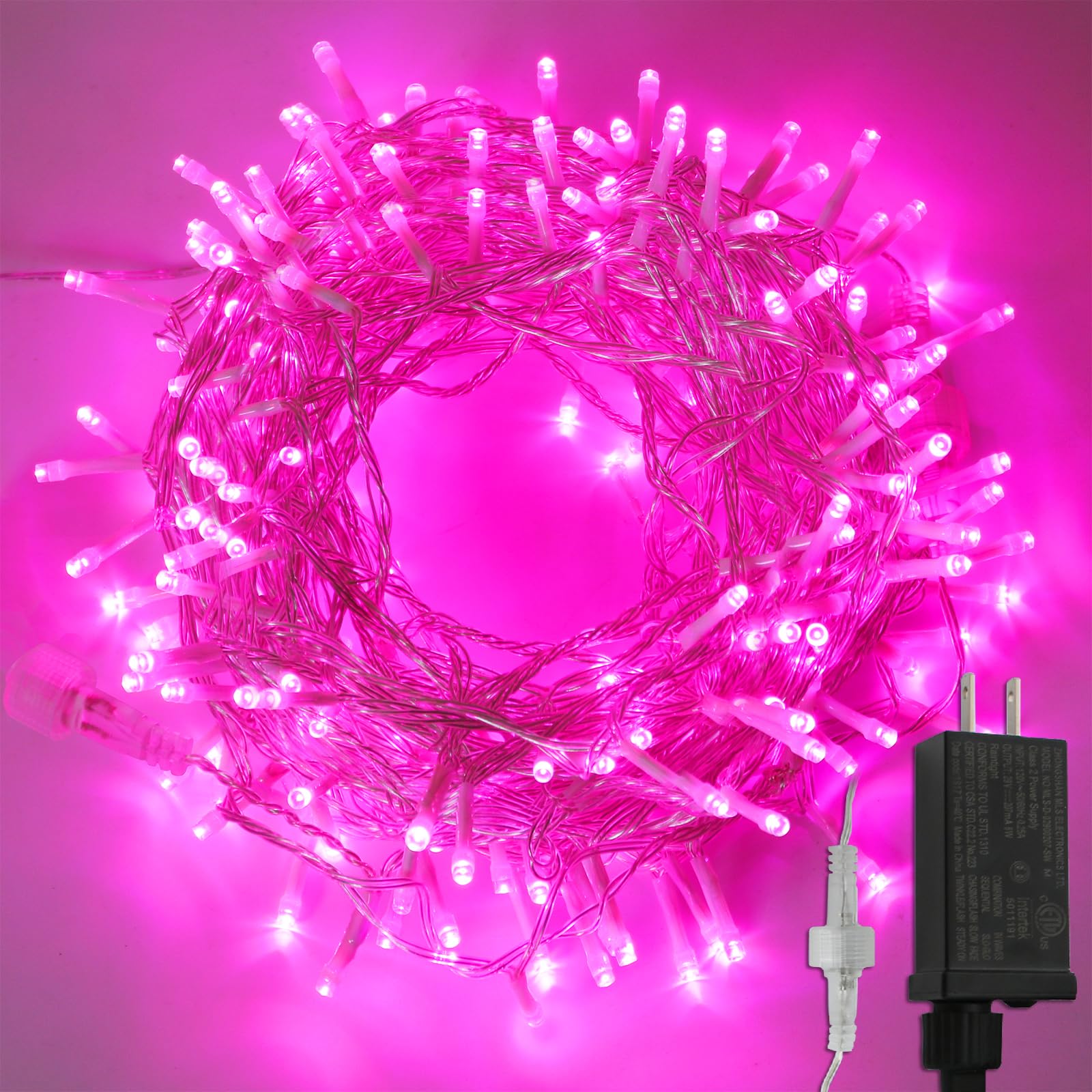 YAOZHOU Valentines Day Christmas Decorations Pink Led String Lights 66Ft 200LED Fairy Lights Indoor Outdoor IP44 Waterproof 8 Modes  Decor for Holiday  Party  Wedding  Garden  Tree