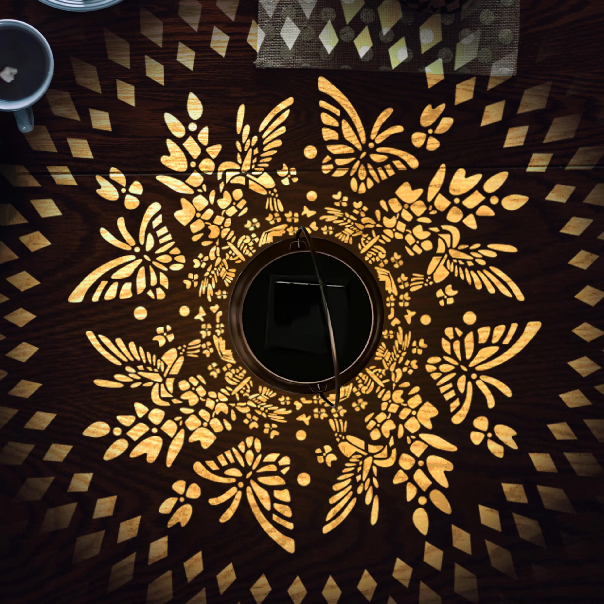 Ky&Bosam Hummingbird & Butterfly Solar Lanterns Outdoor Waterproof Garden Decor Birthday Gifts For Women Mom Solar Lights Metal