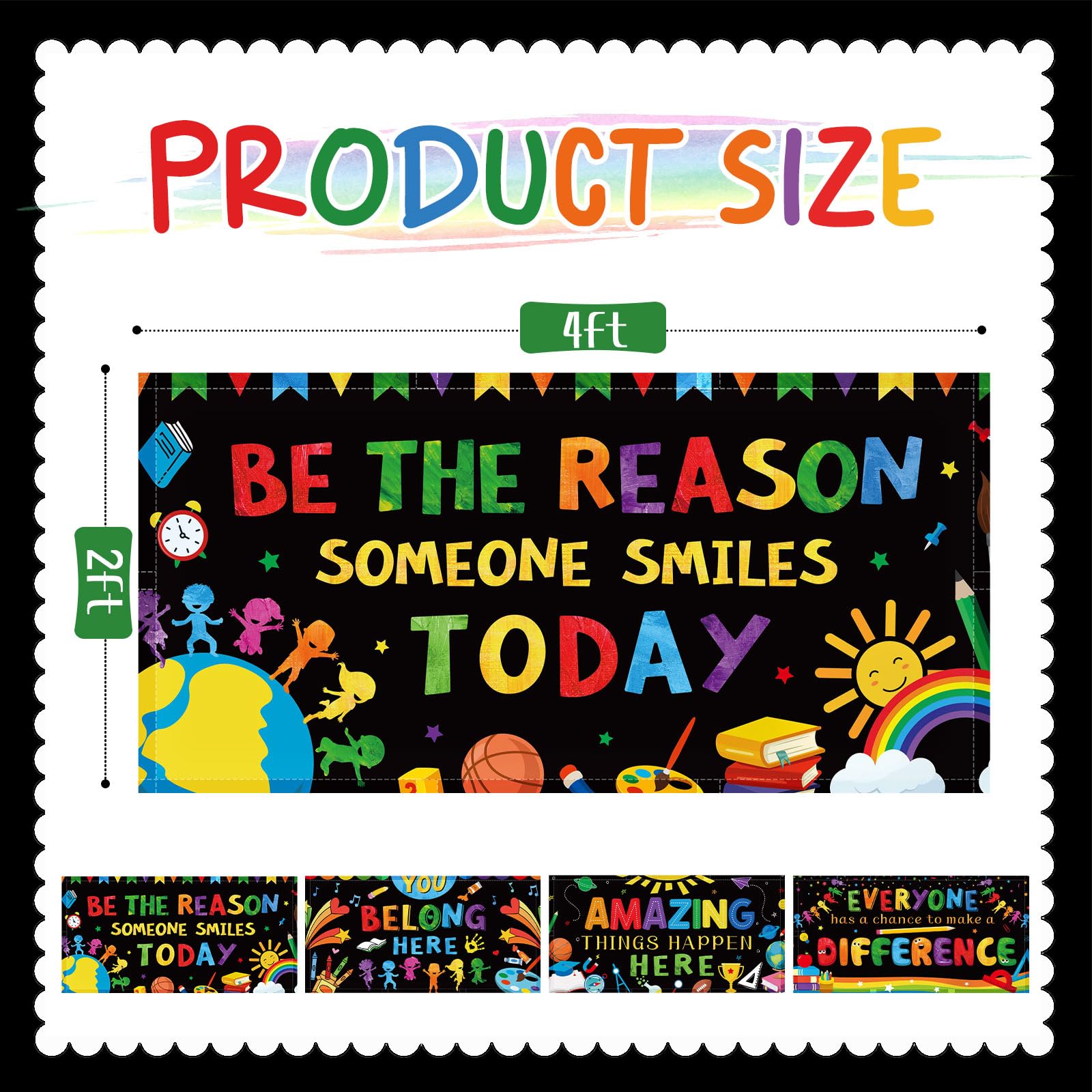 Roceei Pack Of 4 Fluorescent Light Covers For Ceiling Lights, 4 X 2 Ft, Magnetic Light Covers For Classroom Office Home School(I