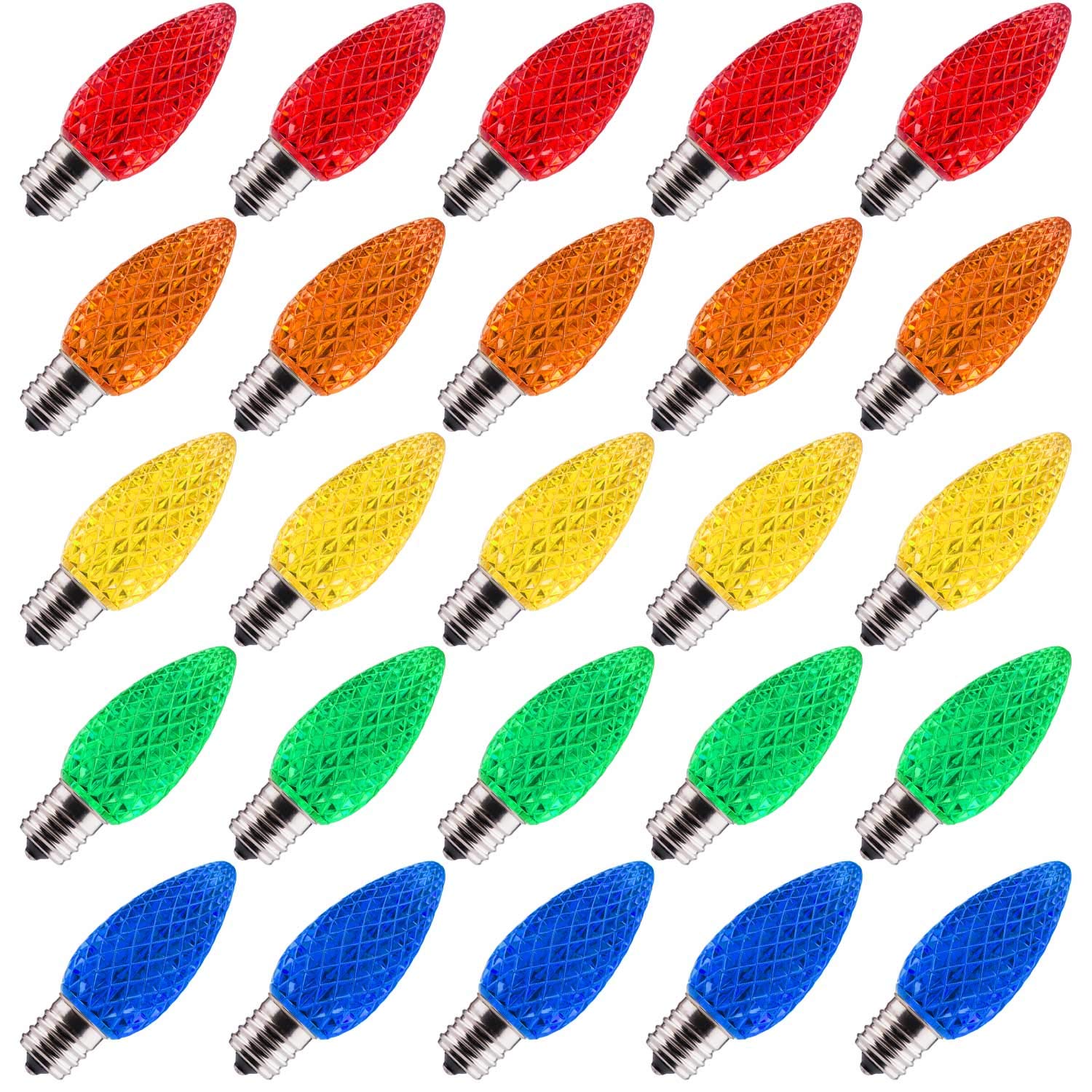 Brightown 50 Pack C9 Led Replacement Christmas Light Bulb  C9 Shatterproof Led Bulb for Christmas String Light  E17 Intermediate Base  Commercial Grade Dimmable Bulbs  Multicolor
