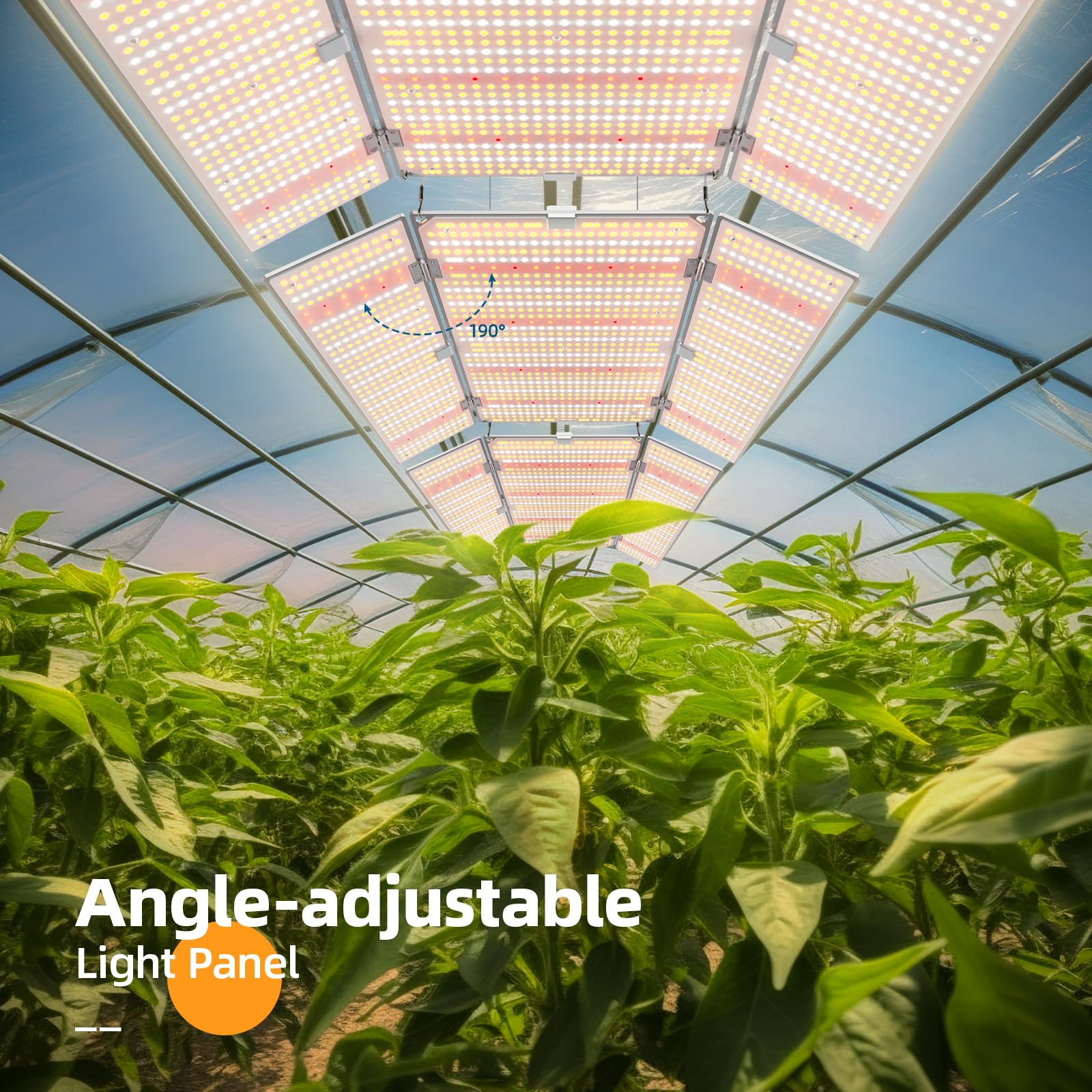 Barrina 480W LED Grow Lights, Full Spectrum, 23.62inx23.62in, Aluminum, Daylight White, Model BU4800, Dimmable for Indoor Plants