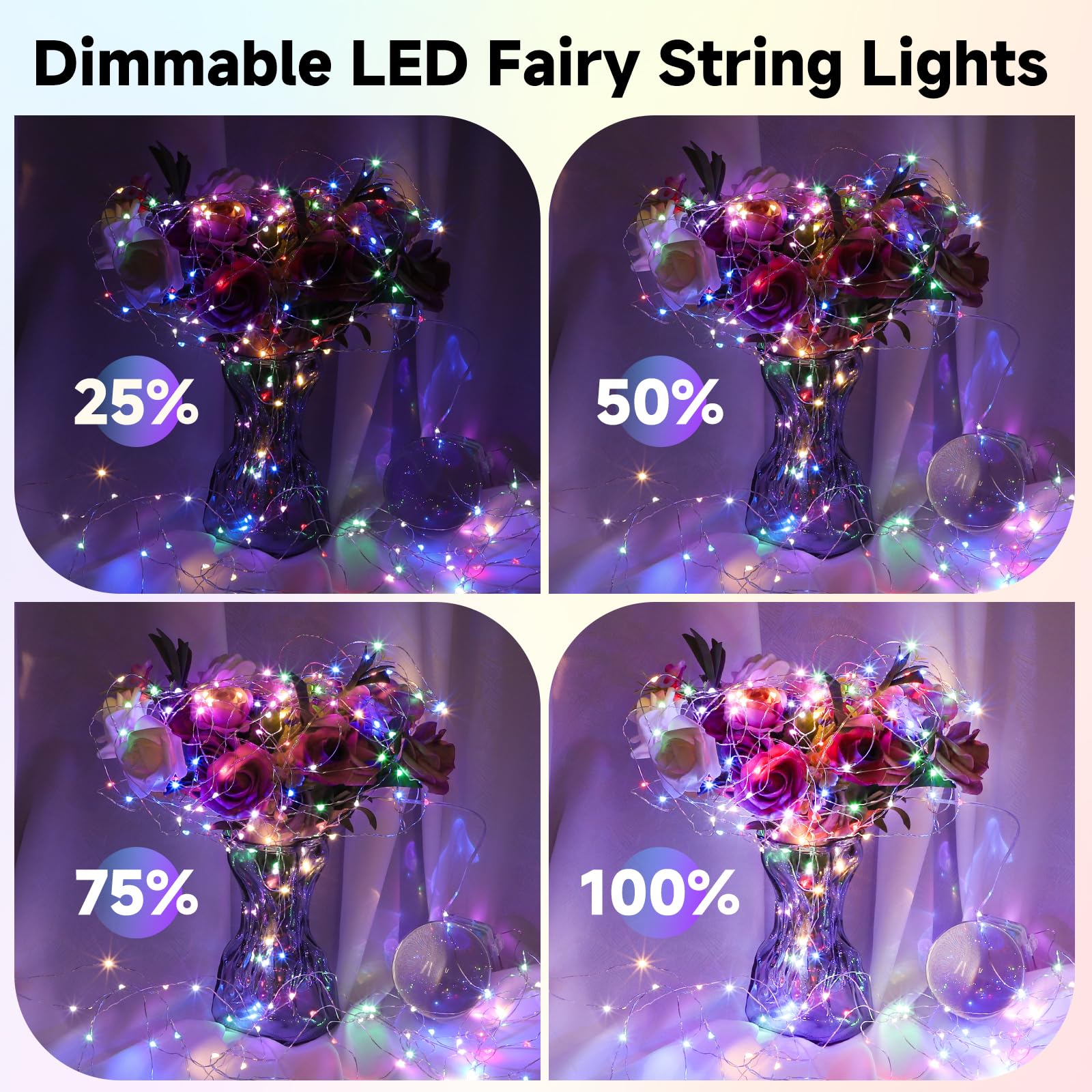 Mlambert 4 Pack 40Ft Fairy Lights Battery Operated With Remote & Timer, Waterproof Dimmable Twinkle Light 8 Modes For Indoor Out