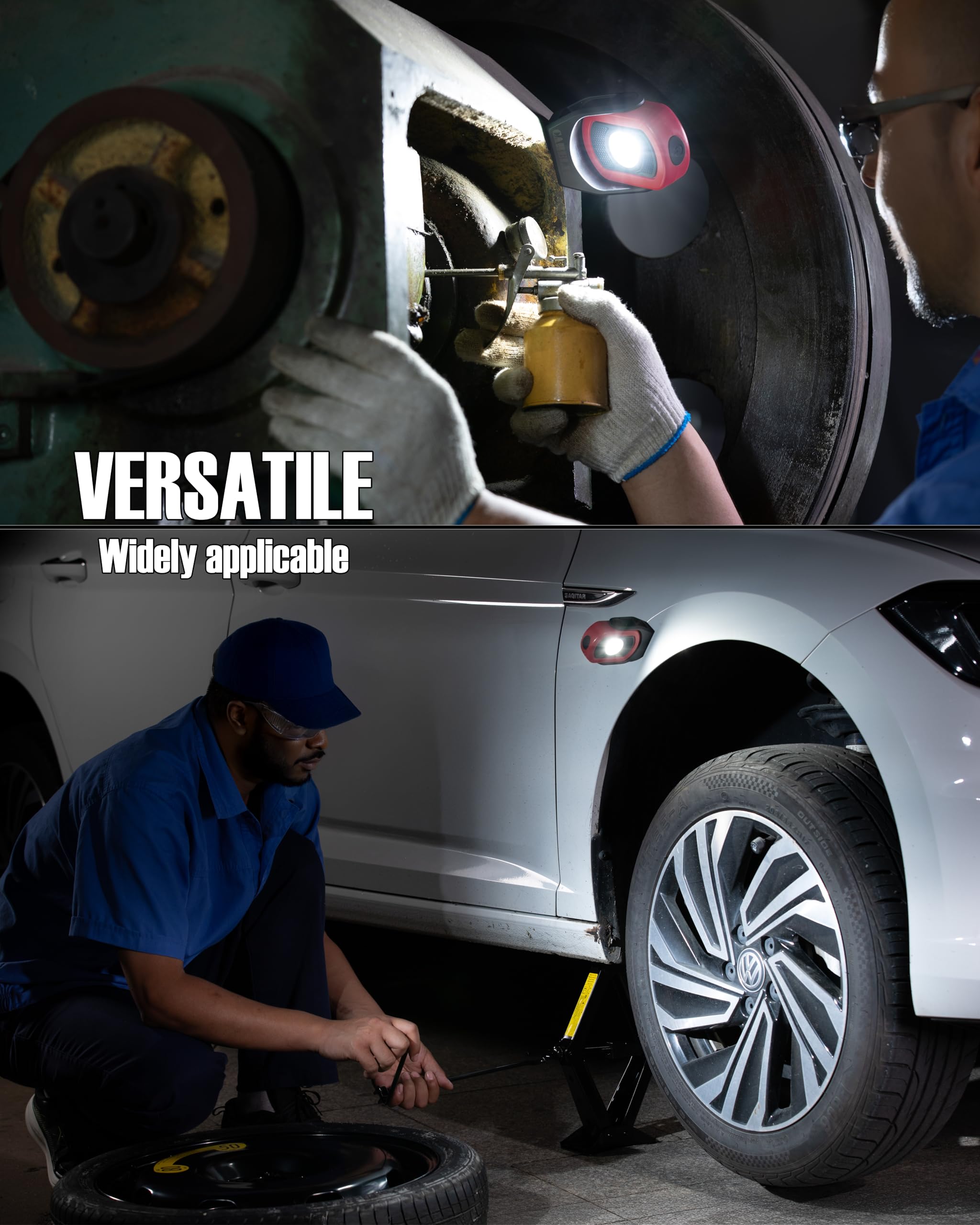 CARELITE Magnetic Work Light - 780 Lumen, Rechargeable, Durable, 1 Pack, Red, Model 1223R