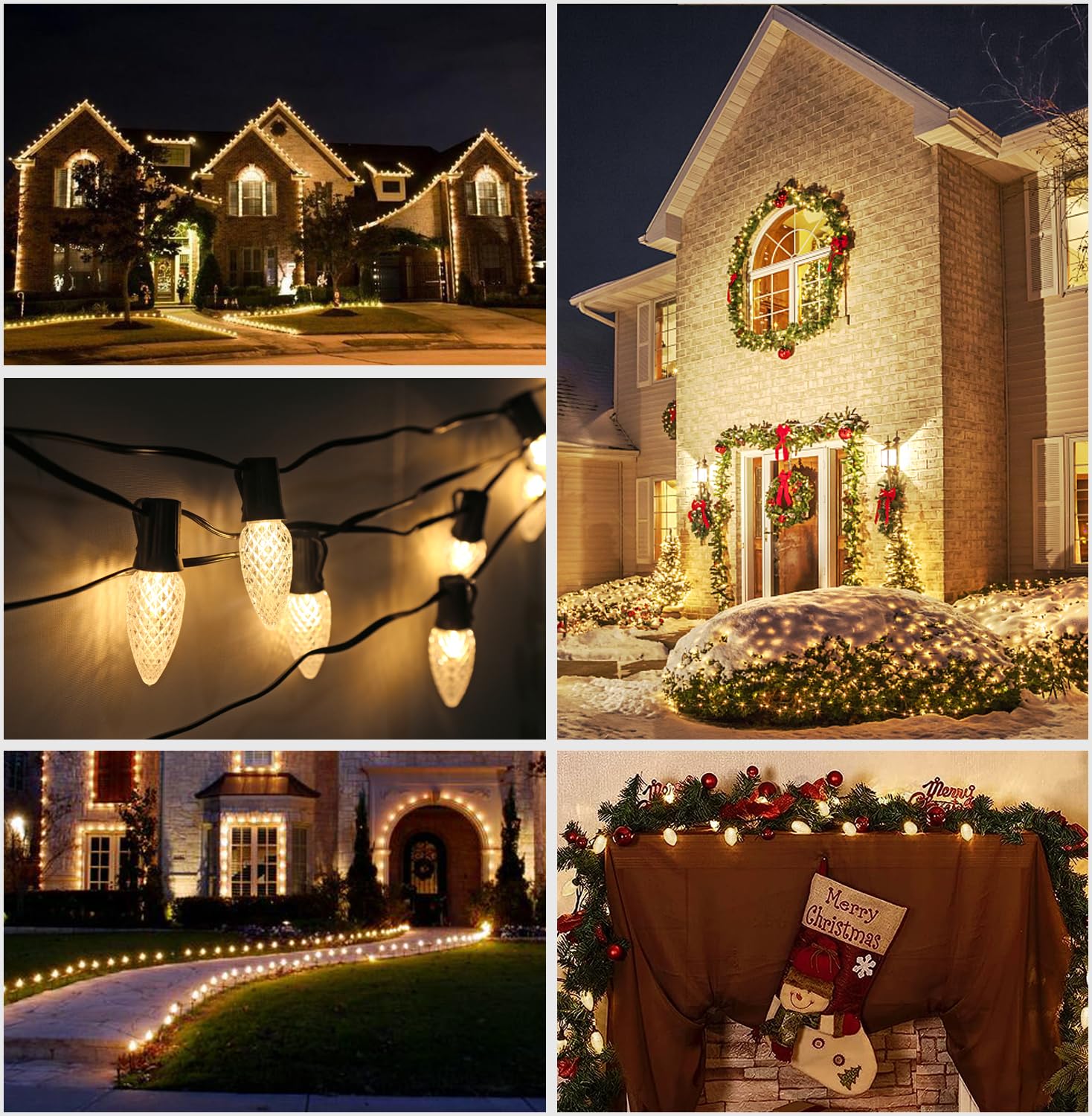 Bort 100 Pack C9 Led Replacement Light Bulb  C9 Led Bulbs For Christmas Outdoor String Lights  E17 Intermediate Base  Commercial Grade Holiday Bulbs Warm White 2700K